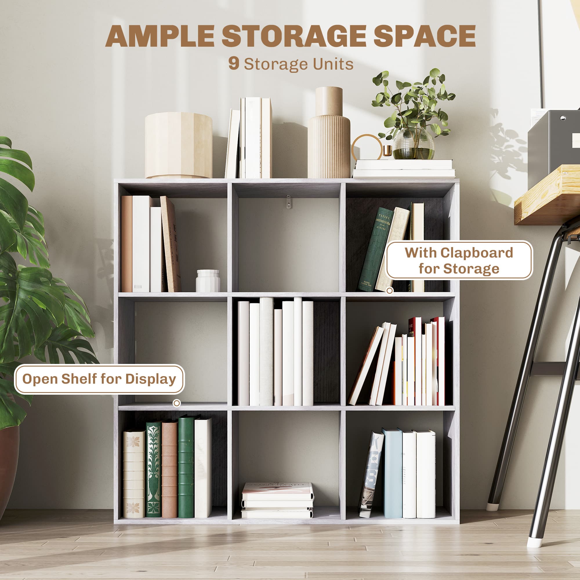 Transform Your Space with the Marble Grey Nine-Cube Shelf - image 3