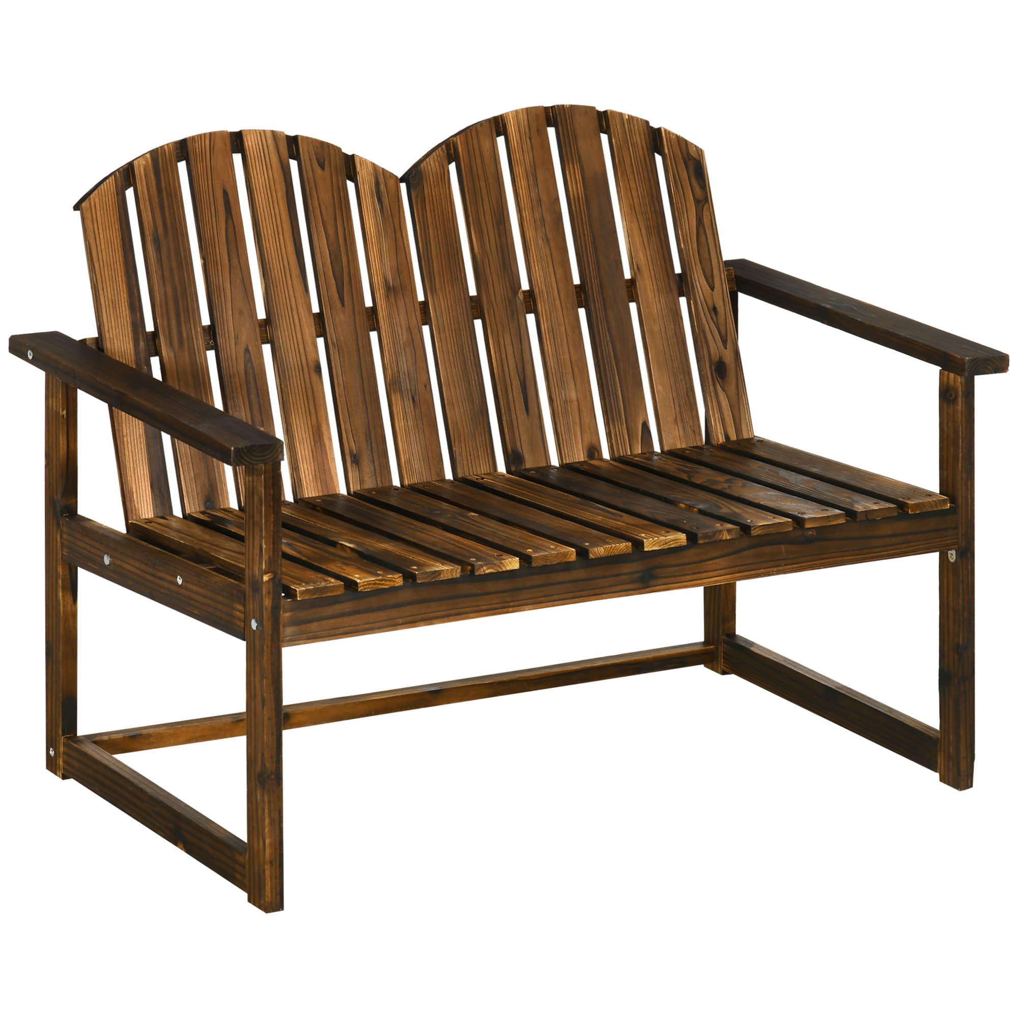 Transform Your Patio with this Carbonised Wooden Garden Bench - Carbonised finish