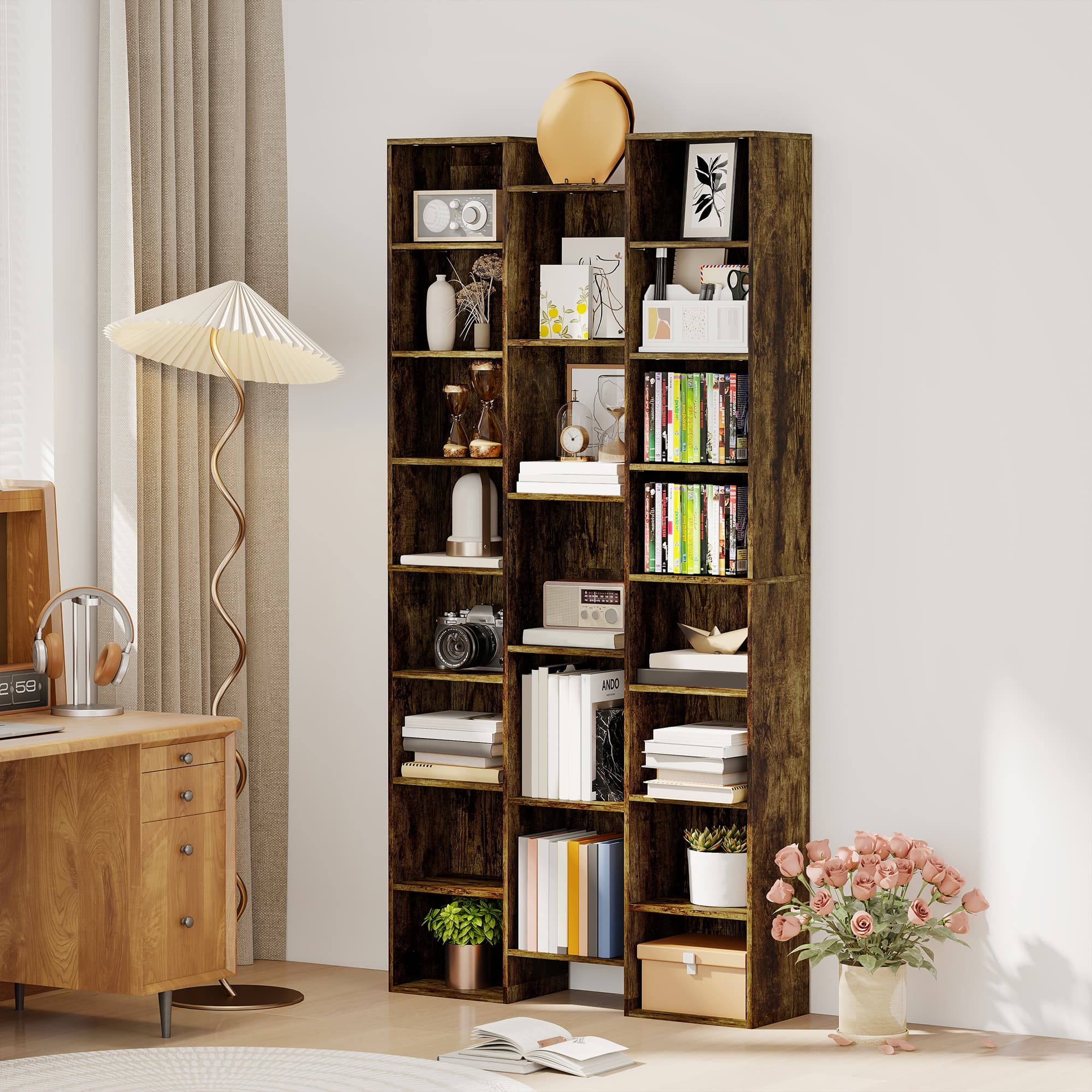 Transform Your Space with this 21-Compartment Rustic Bookshelf - image 3