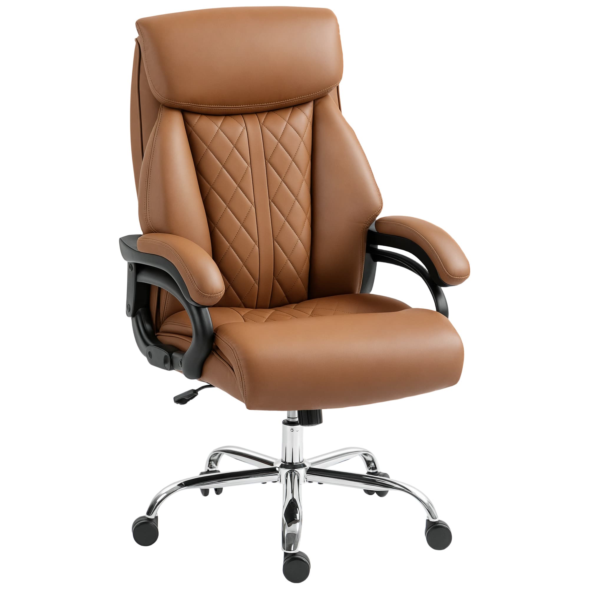 Transform Your Workday with this Padded Faux Leather Chair - Brown