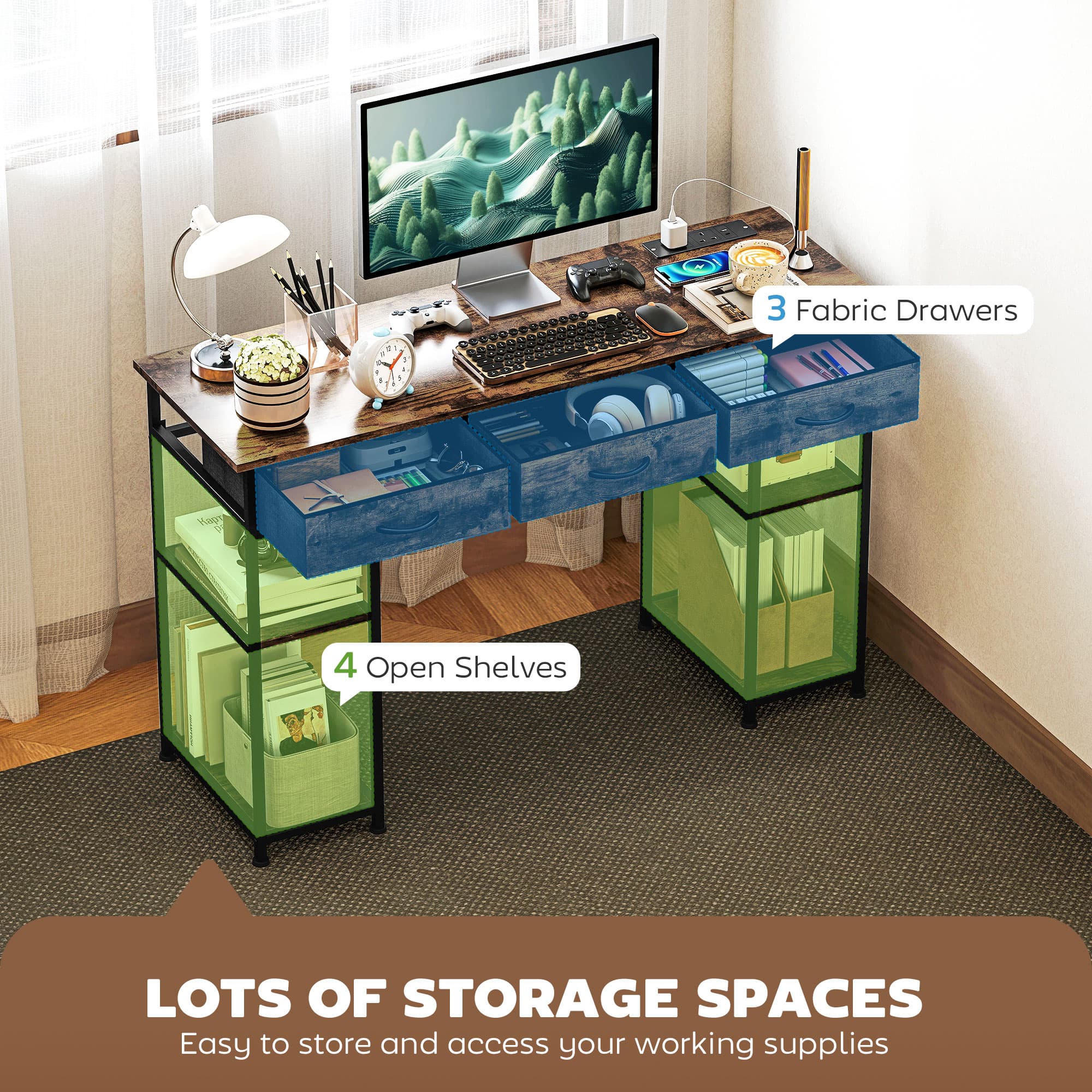 Effortless Organisation: 120cm Desk with Power Outlets - image 1