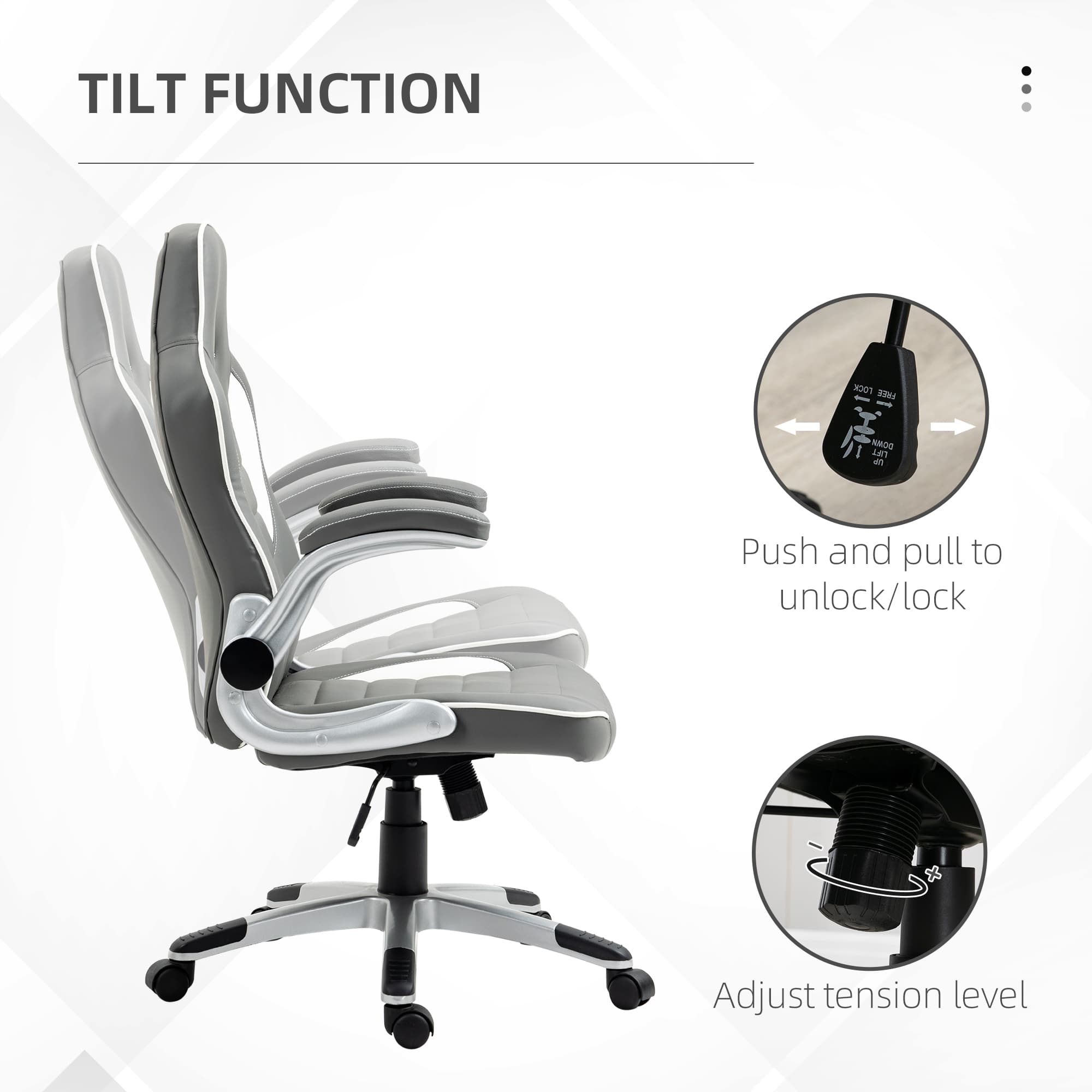 Transform Your Setup with the Vinsetto Grey Gaming Chair - image 2