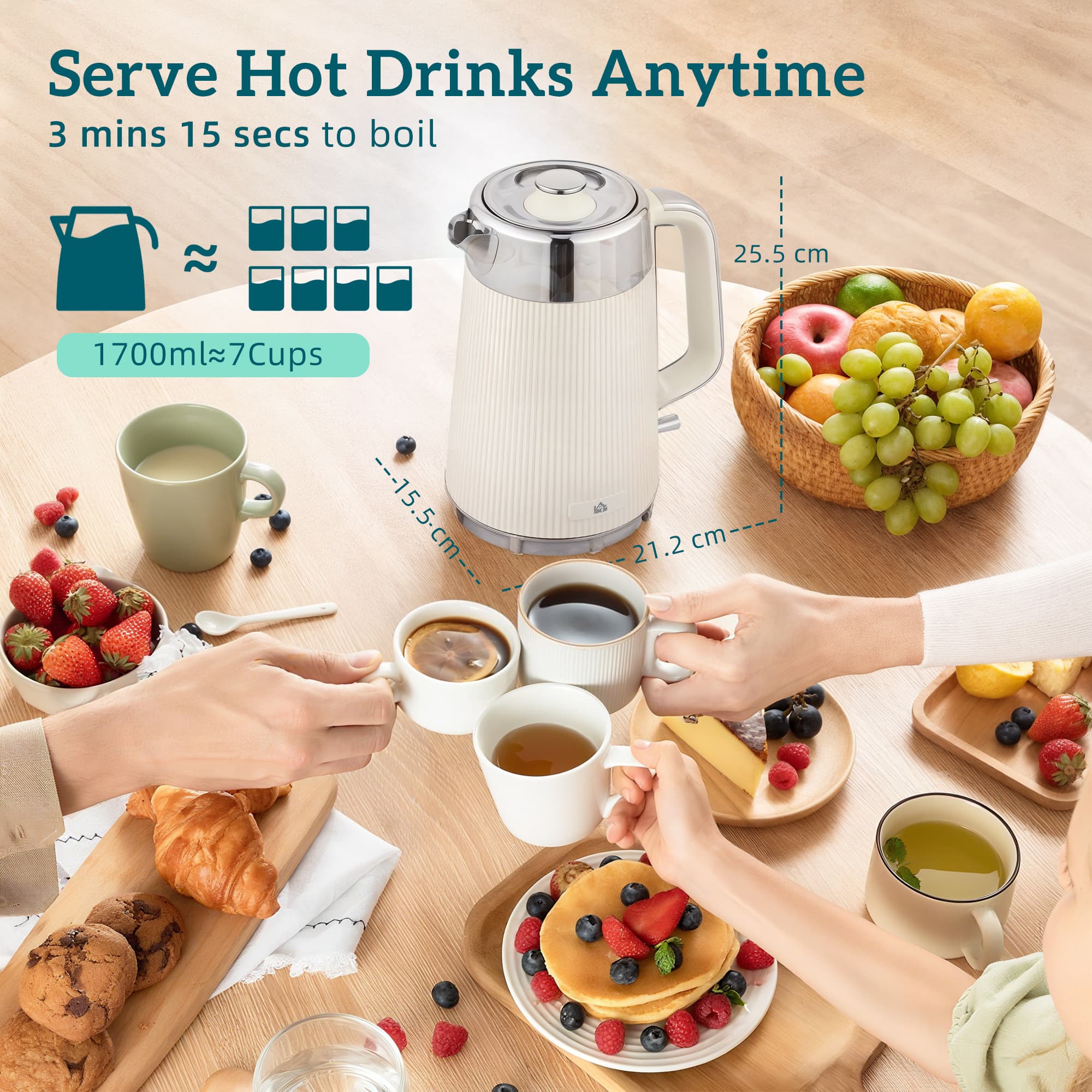 Effortless Mornings: Cream Kettle & 4-Slice Toaster Set - image 4