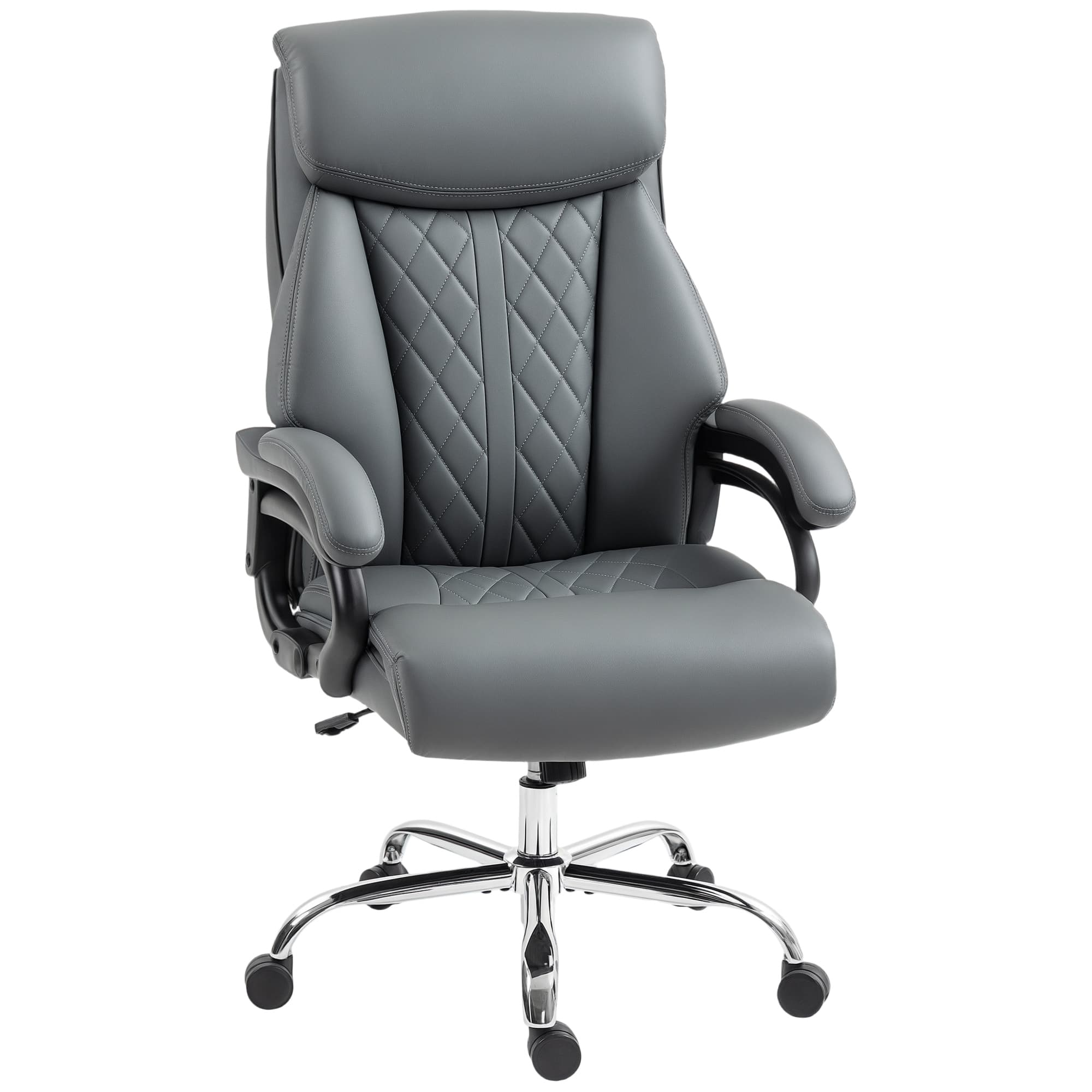 Premium Charcoal Grey Faux Leather Executive Office Chair - Charcoal grey