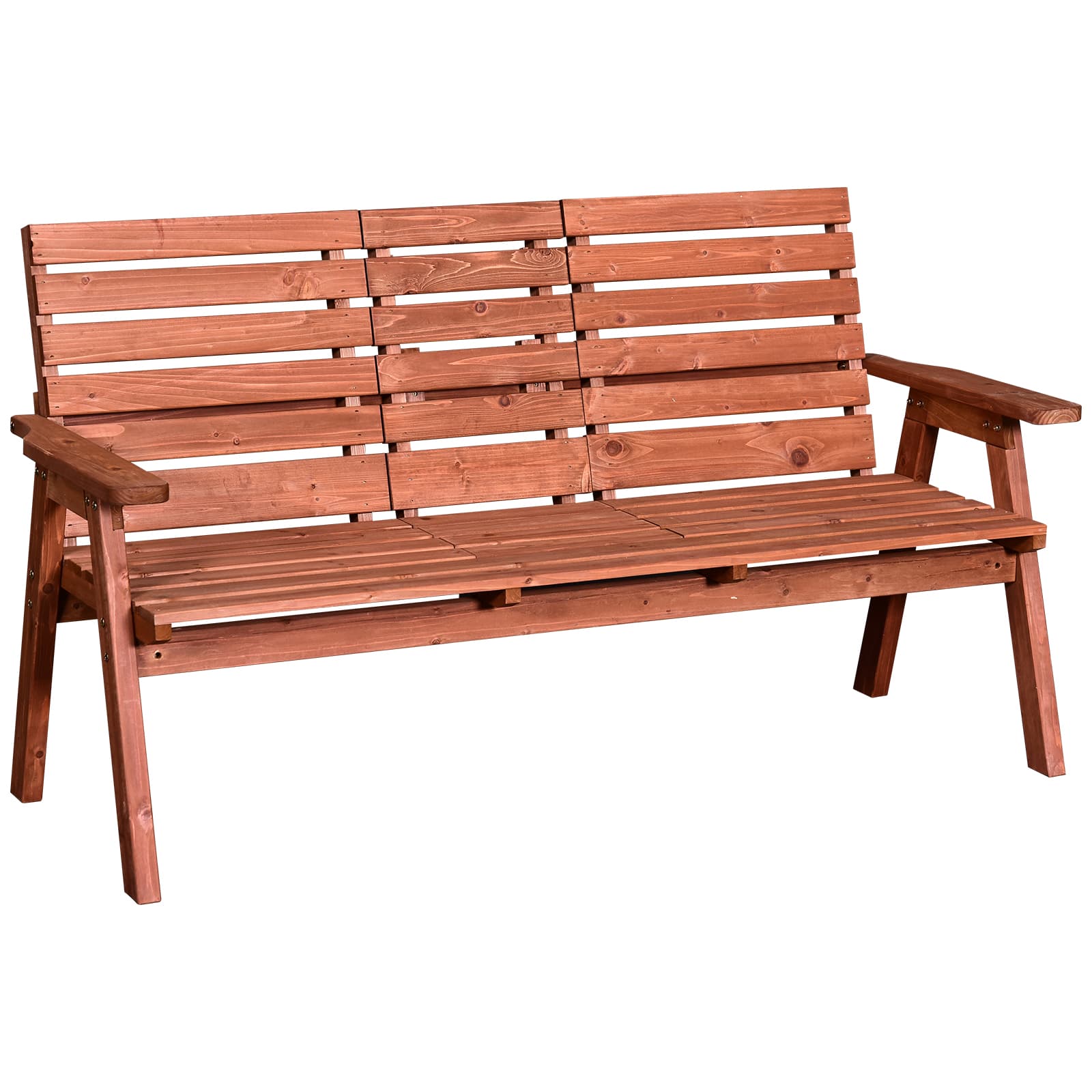 Transform Your Patio with this Convertible Fir Wood Garden Bench - Orange