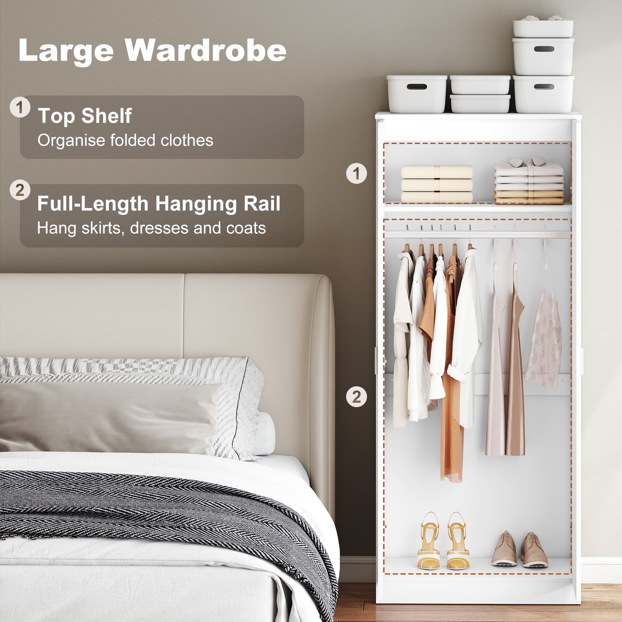 Transform Your Space with this White High Gloss Bedroom Trio - image 1