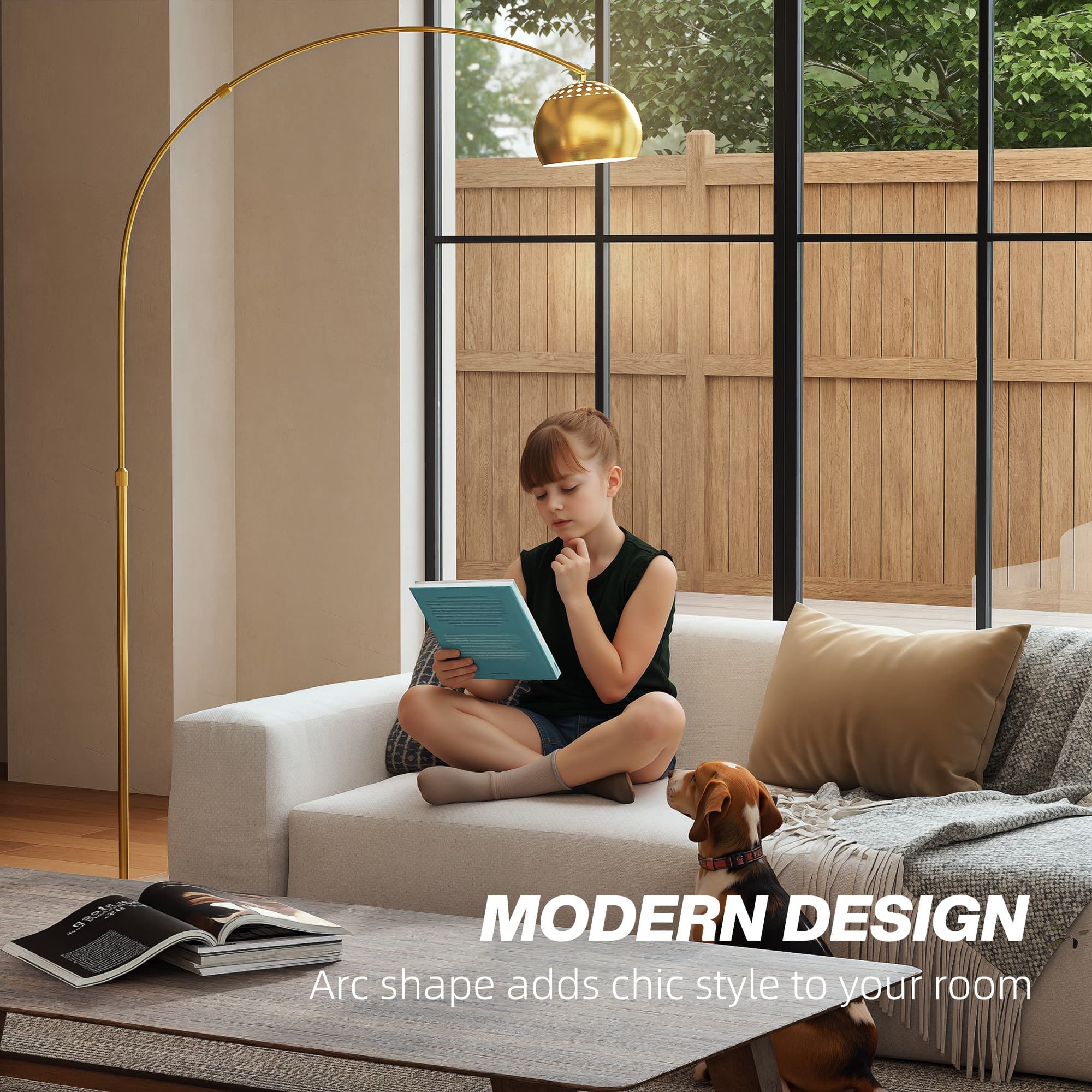 Transform Your Space with this 180cm Gold Arc Floor Lamp - image 3