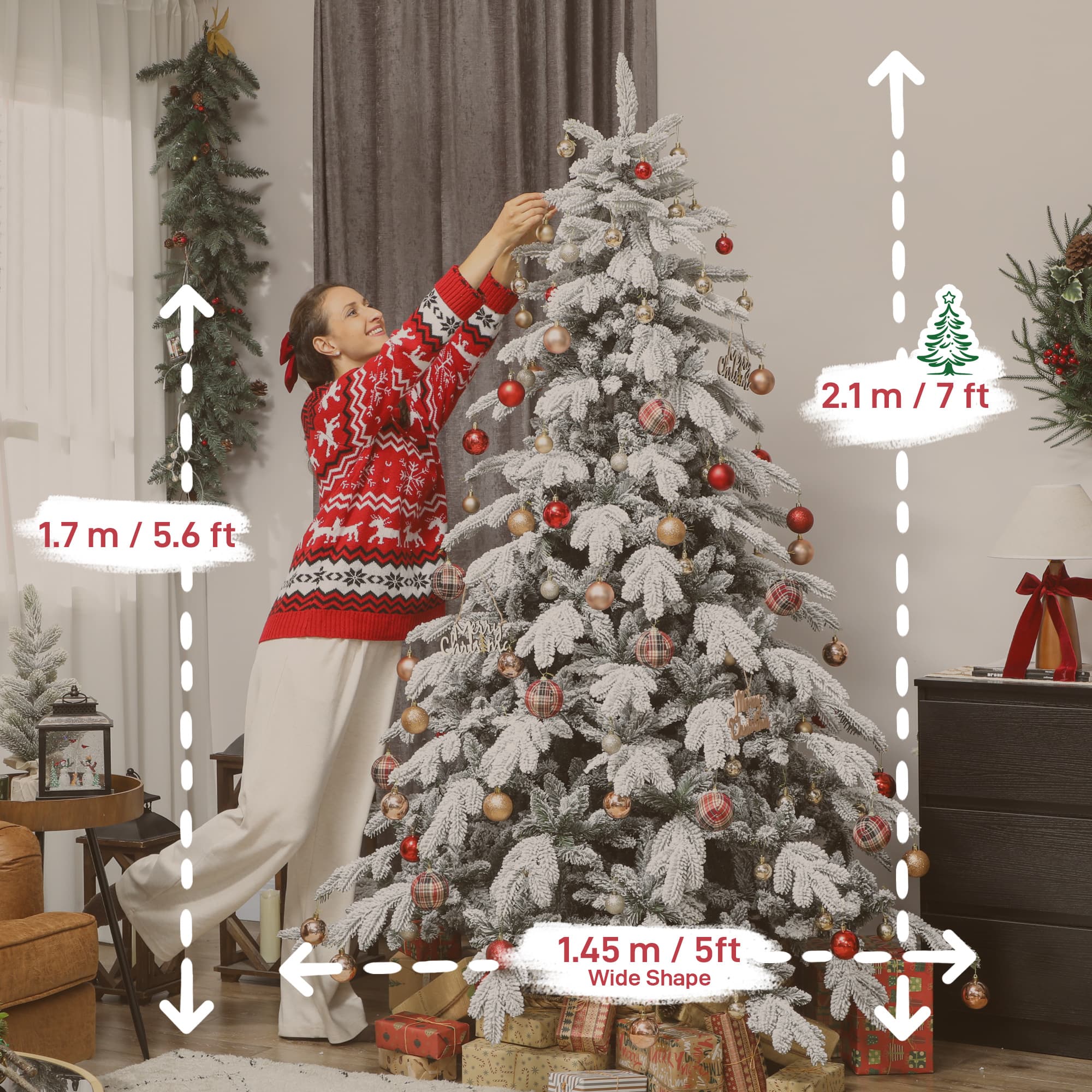 7ft Flocked Christmas Tree for a Magical Winter Wonderland - image 2