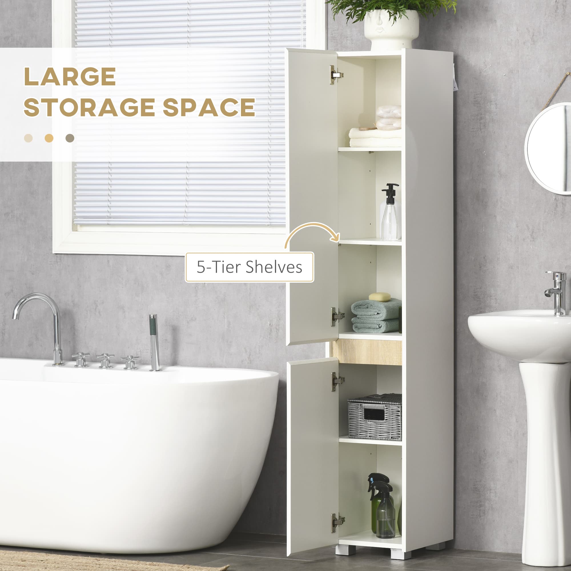 Transform Your Space With This White 5-Tier Bathroom Tallboy - image 2
