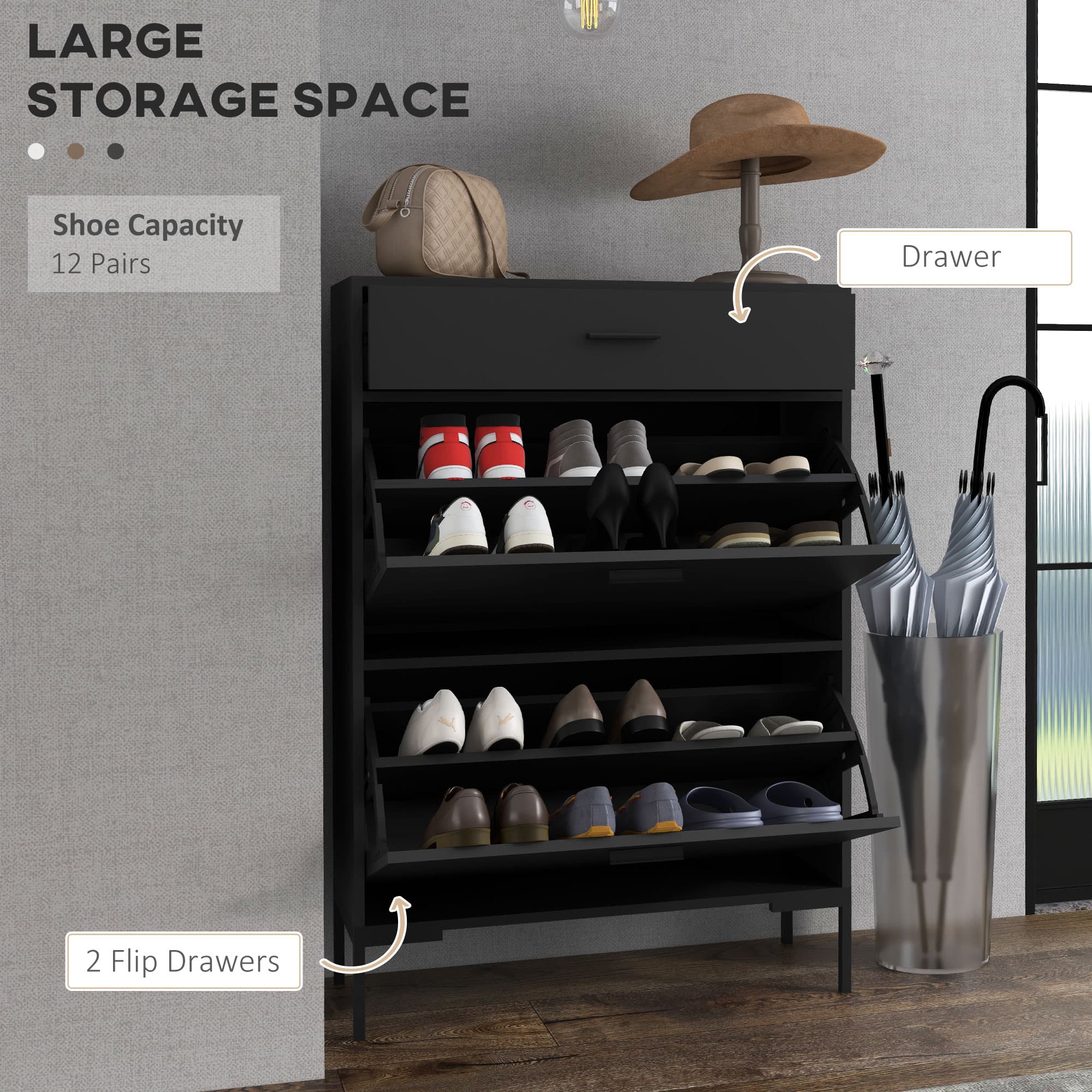 Transform Your Hallway with this Slim Black Shoe Cabinet - image 5
