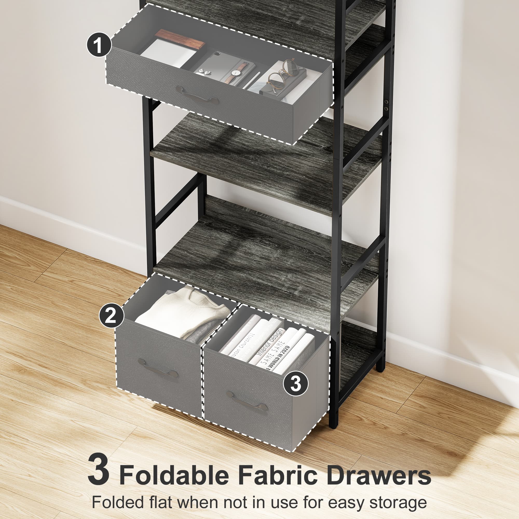 Transform Your Space with this Industrial Grey Bookcase - image 2