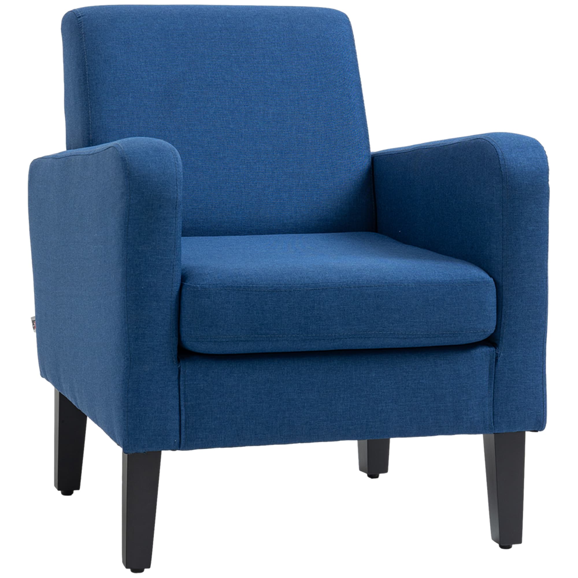 Transform Your Space with this Blue Linen-Look Armchair - Blue