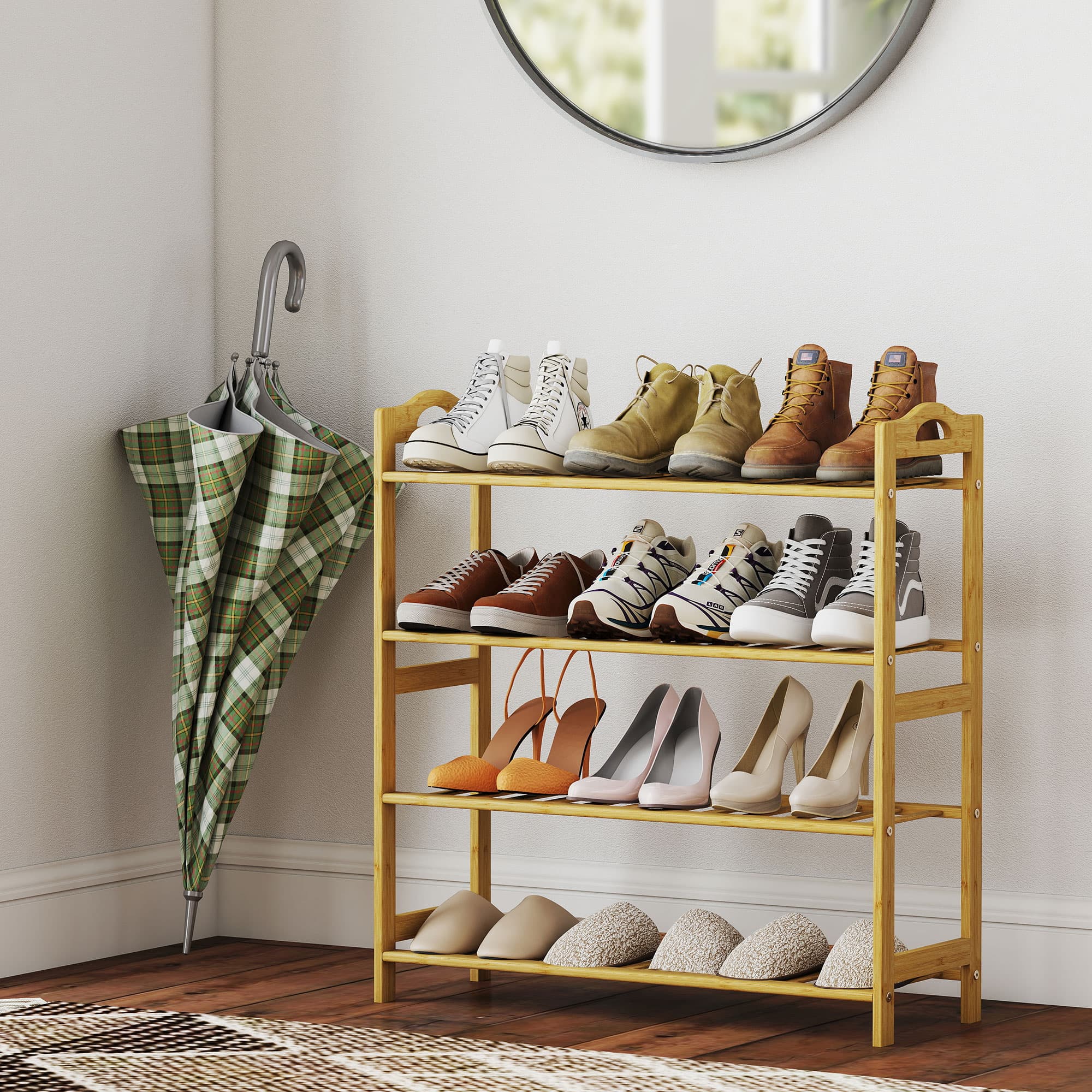 Natural Bamboo Shoe Rack for Hallways and Bedrooms - image 3