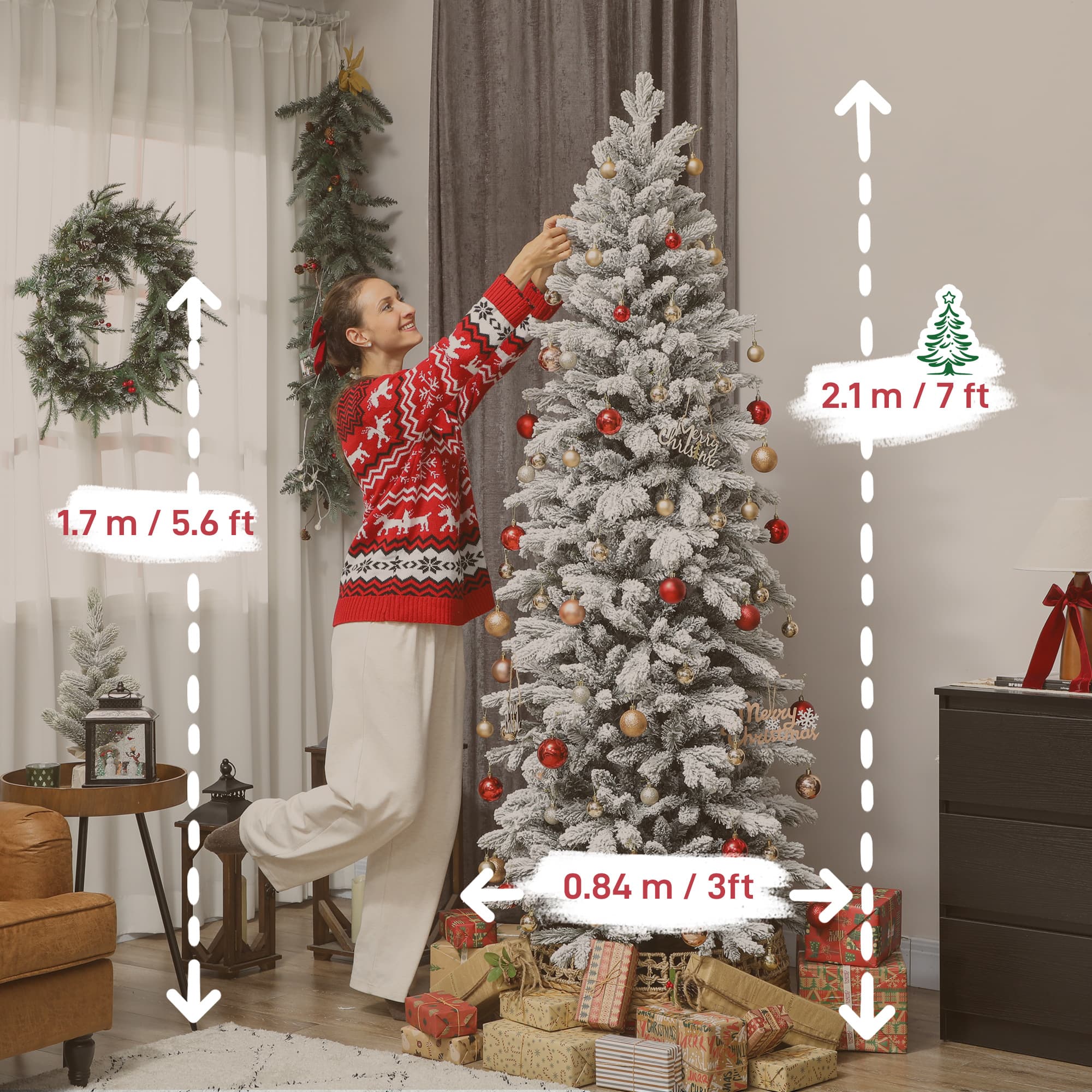 A slim, snow-dusted Christmas tree for tighter spaces - image 1
