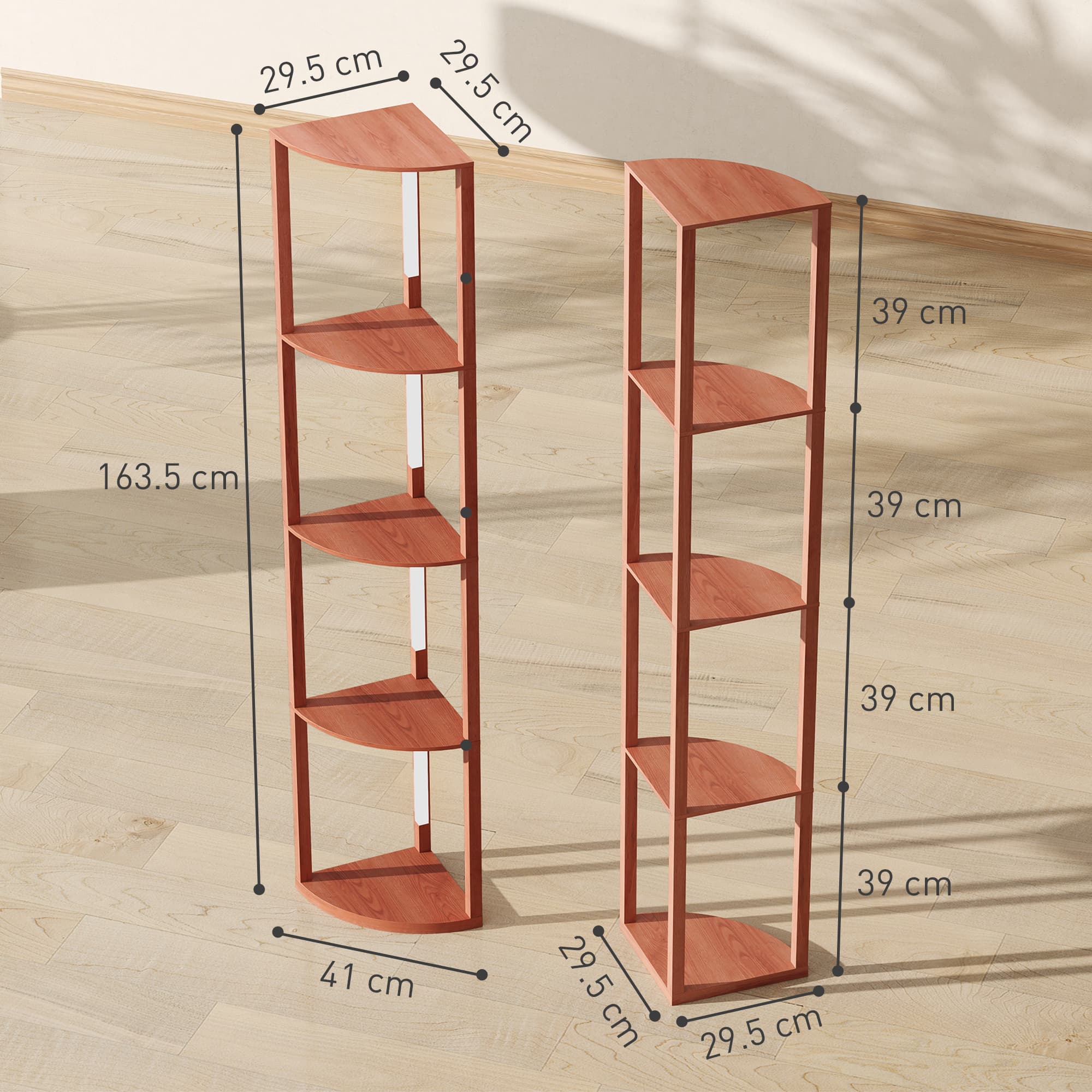 Corner Floor Lamp and Shelf Unit with Warm Dimmable LED - image 10