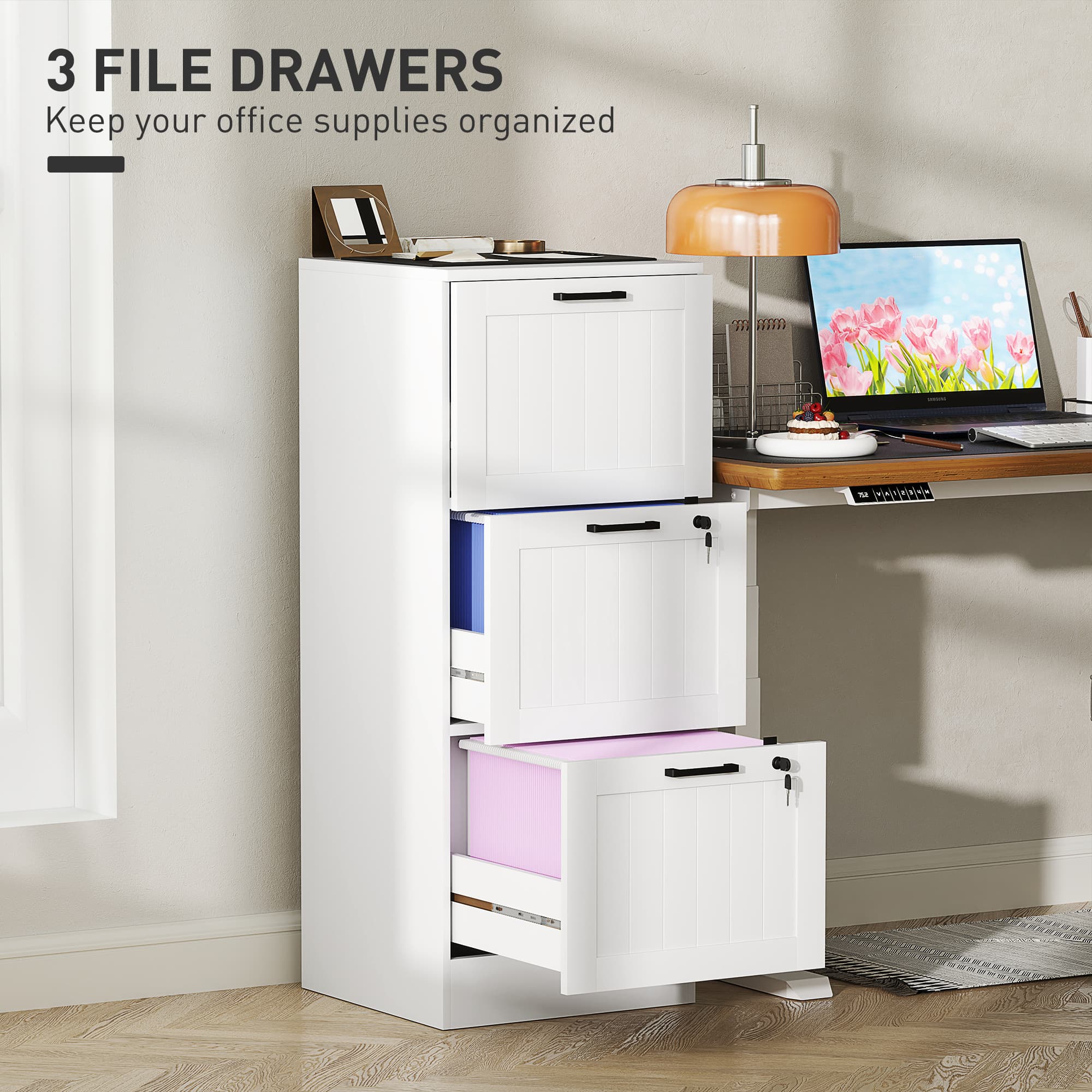 Transform Your Workspace with this Secure 3-Drawer Filing Cabinet - image 2