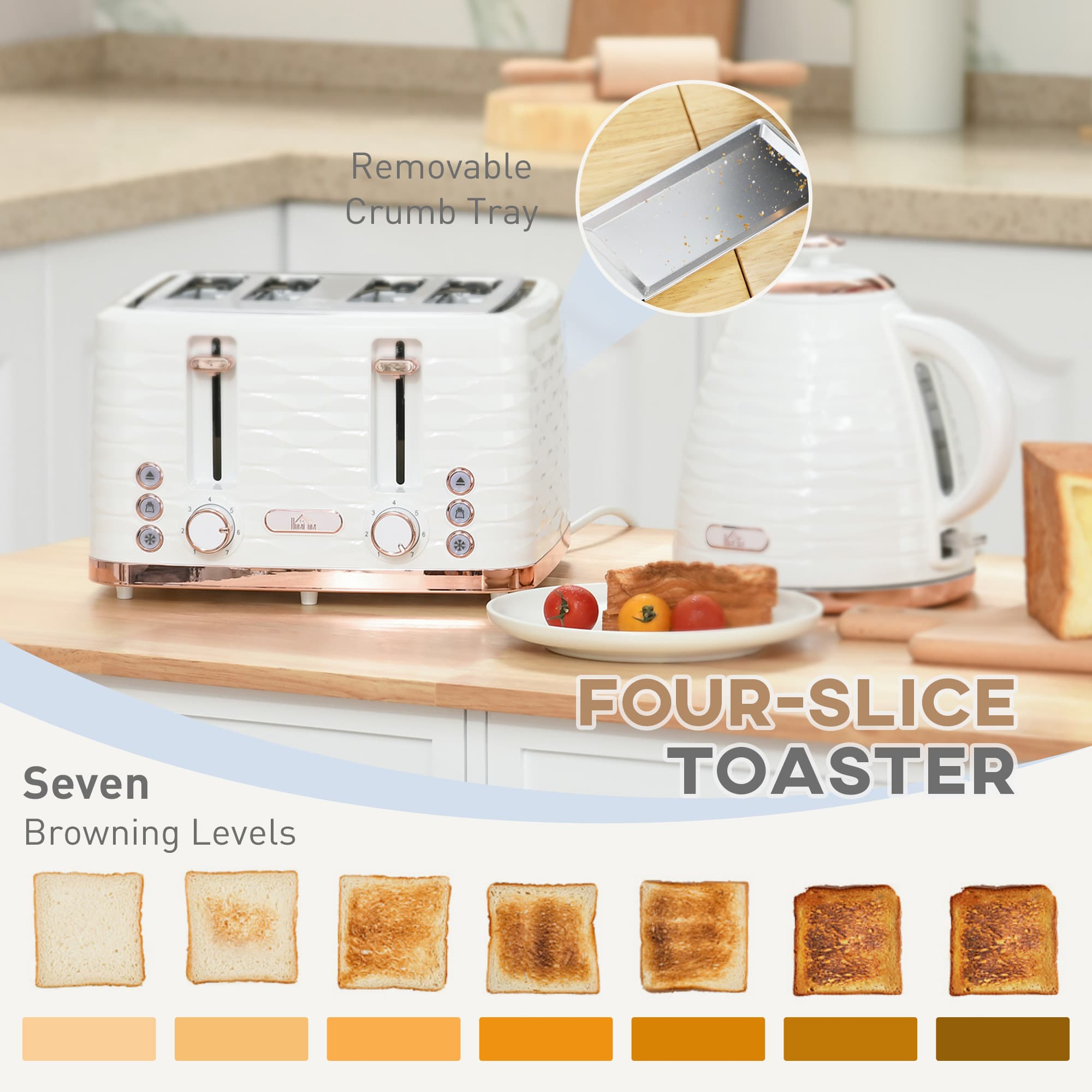 Transform Your Mornings with this Cream Kettle & Toaster Set - image 4