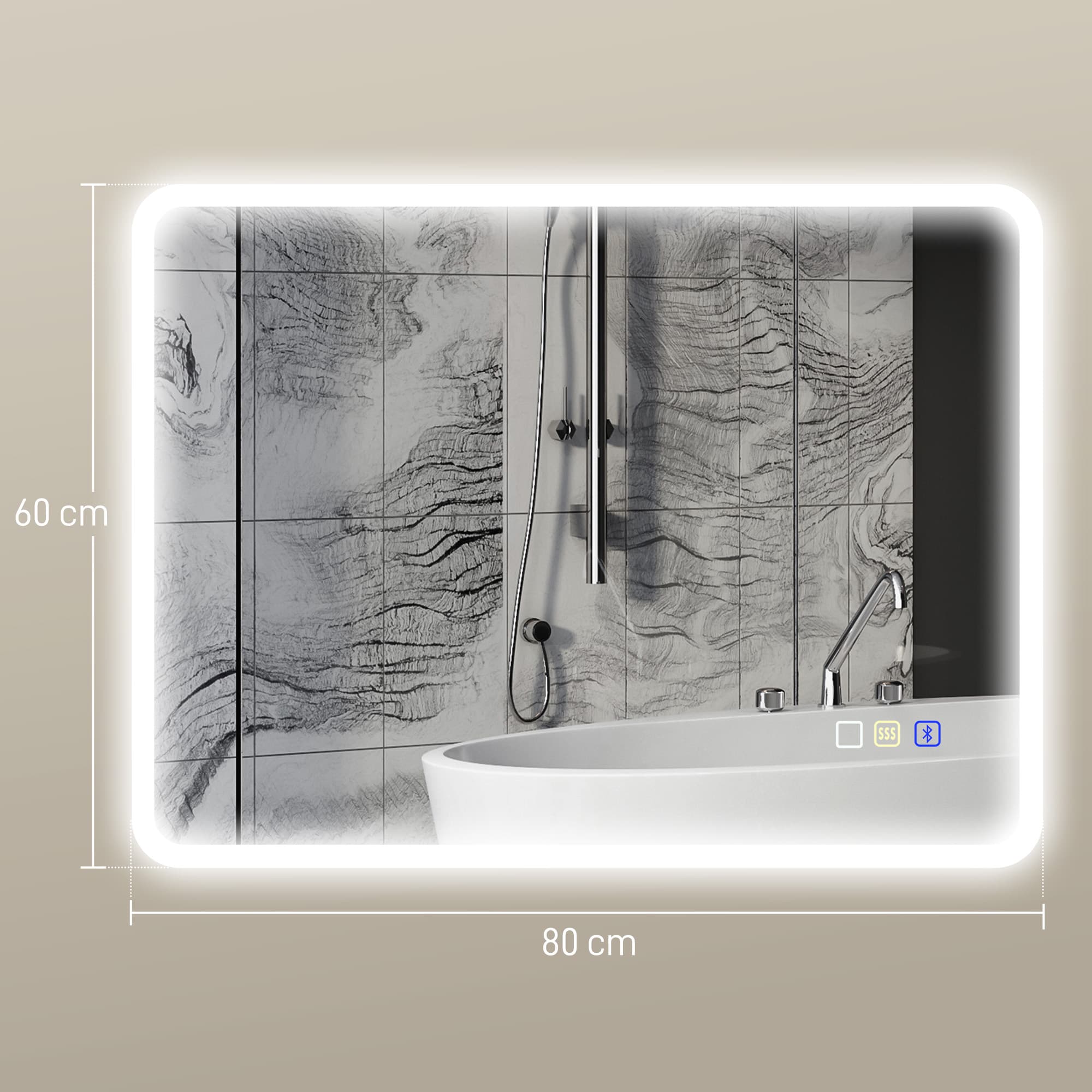 Transform Your Morning with this LED Bluetooth Bathroom Mirror - image 4