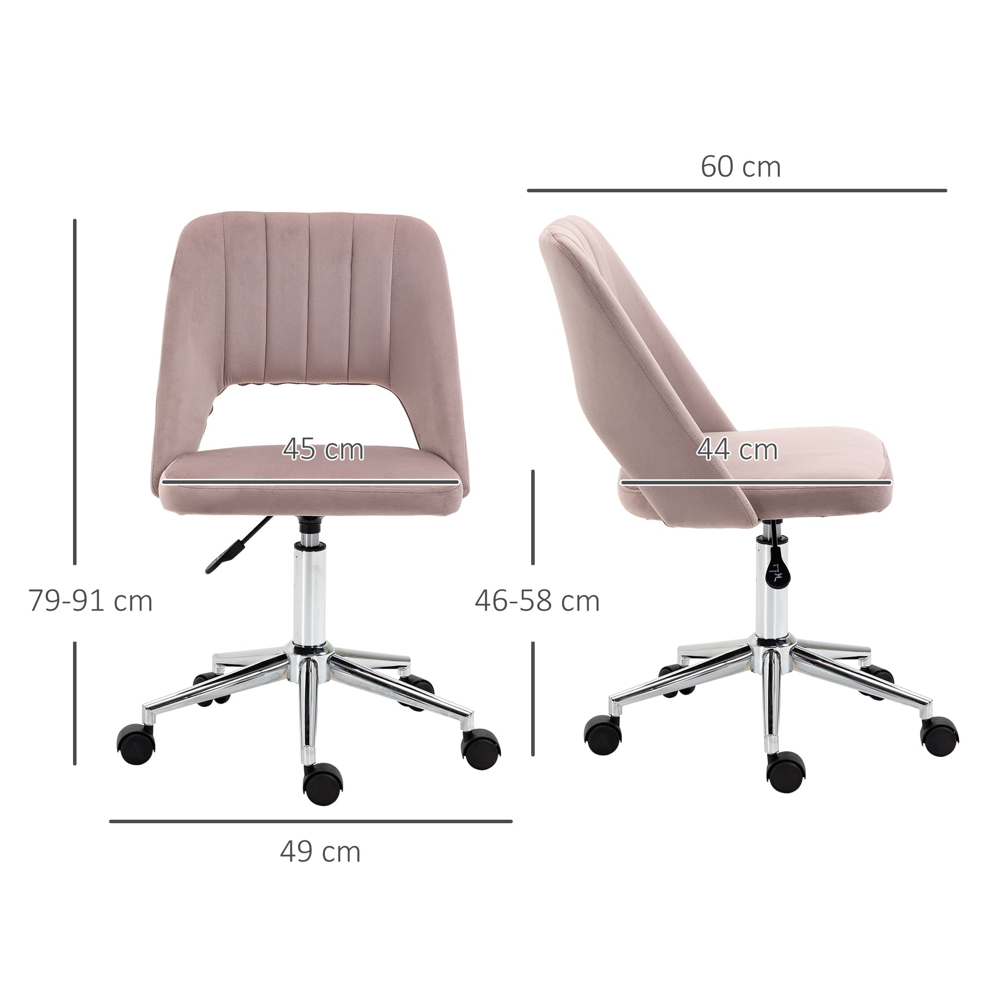 Transform Your Workspace with this Pink Velvet Office Chair - image 4