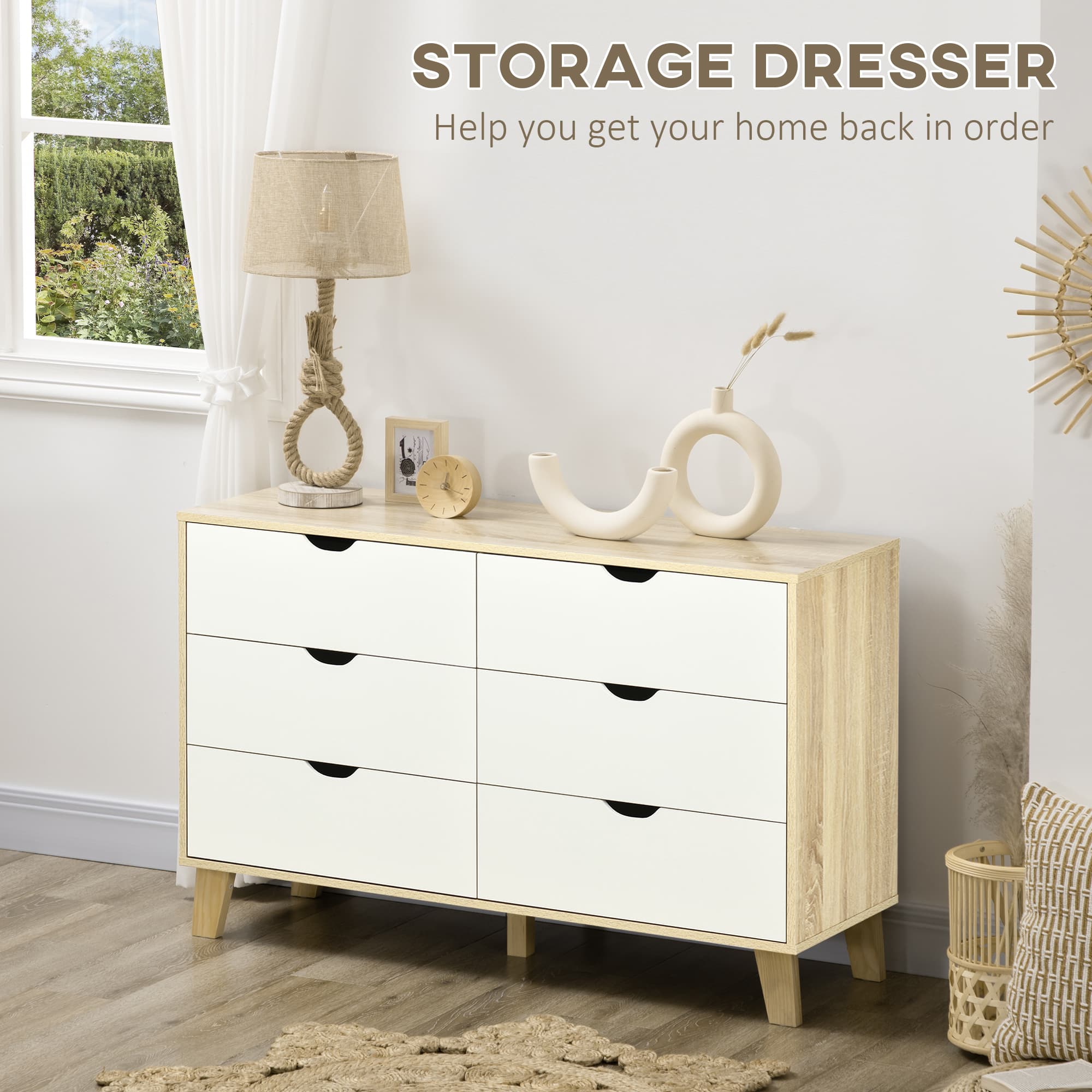 Wide 6-Drawer Chest of Drawers for Effortless Storage - image 3