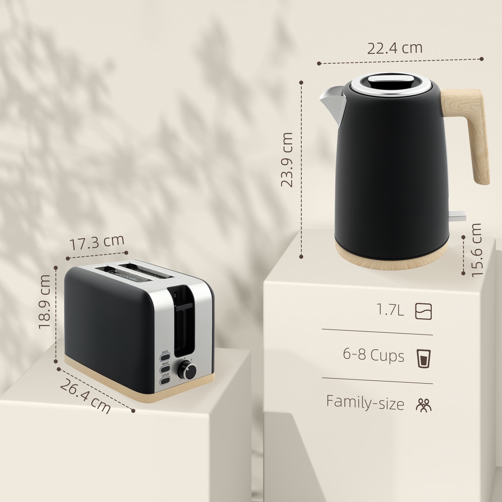Black Kettle and Toaster Set for Coordinated Kitchens - image 9