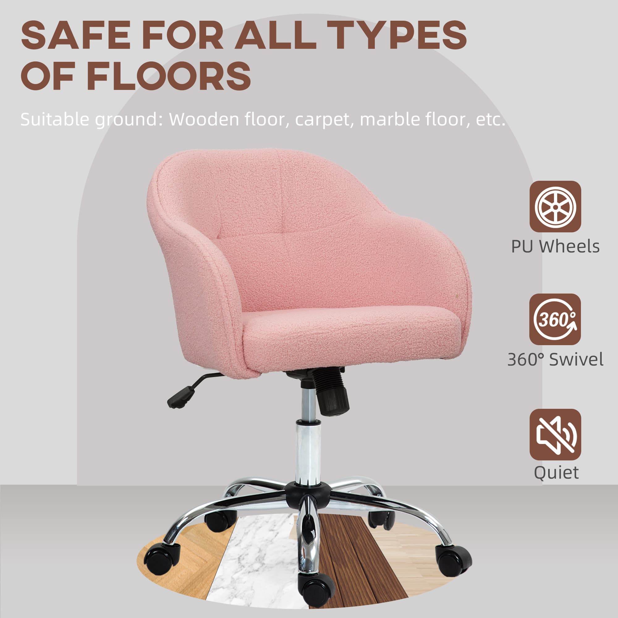 Transform Your Workspace with this Pink Teddy Fleece Chair - image 5
