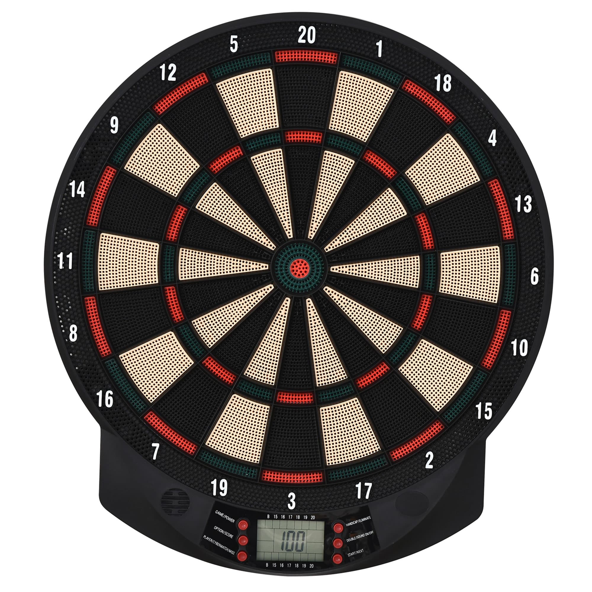 Electronic LCD dartboard set on a spare-room wall — the renter-friendly games kit pick