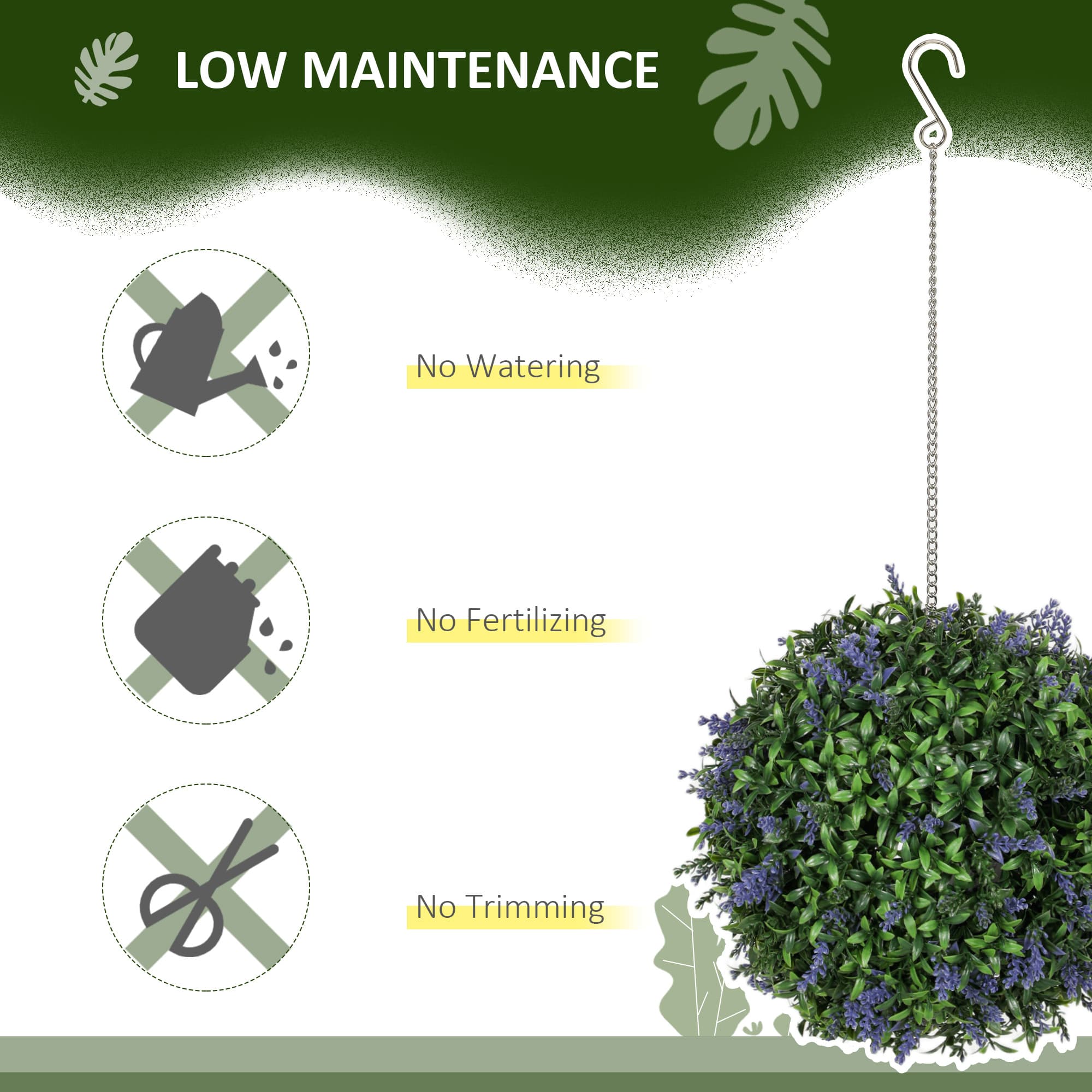 Two UV-Protected Artificial Topiary Balls in Purple and Green - image 7