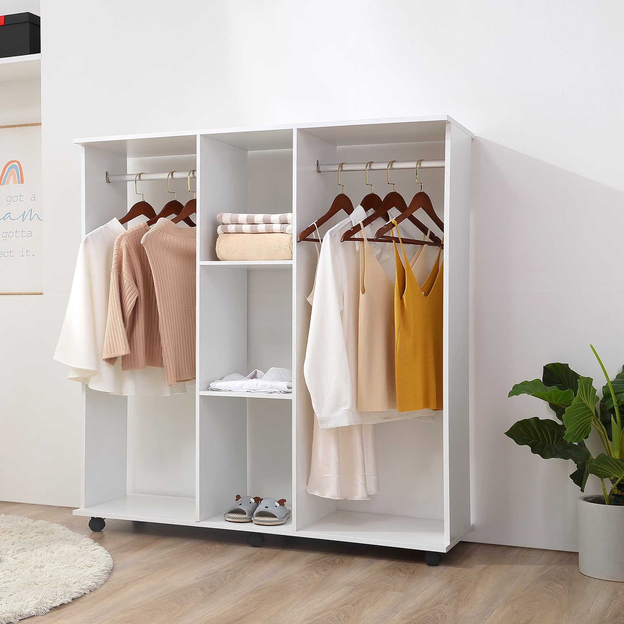 Transform Your Space with this White Mobile Open Wardrobe - image 5