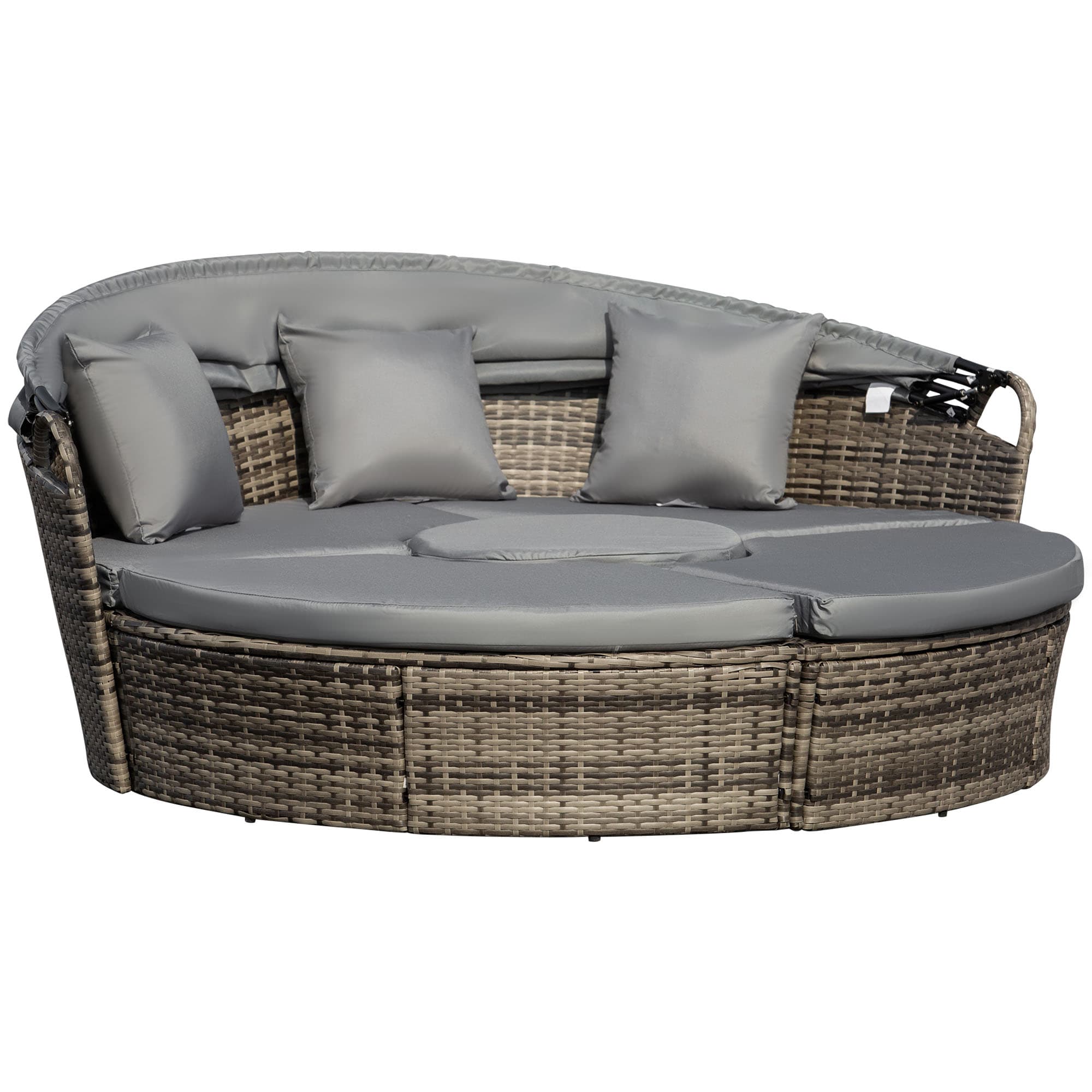 Transform Your Garden With This Rattan Round Daybed - Grey