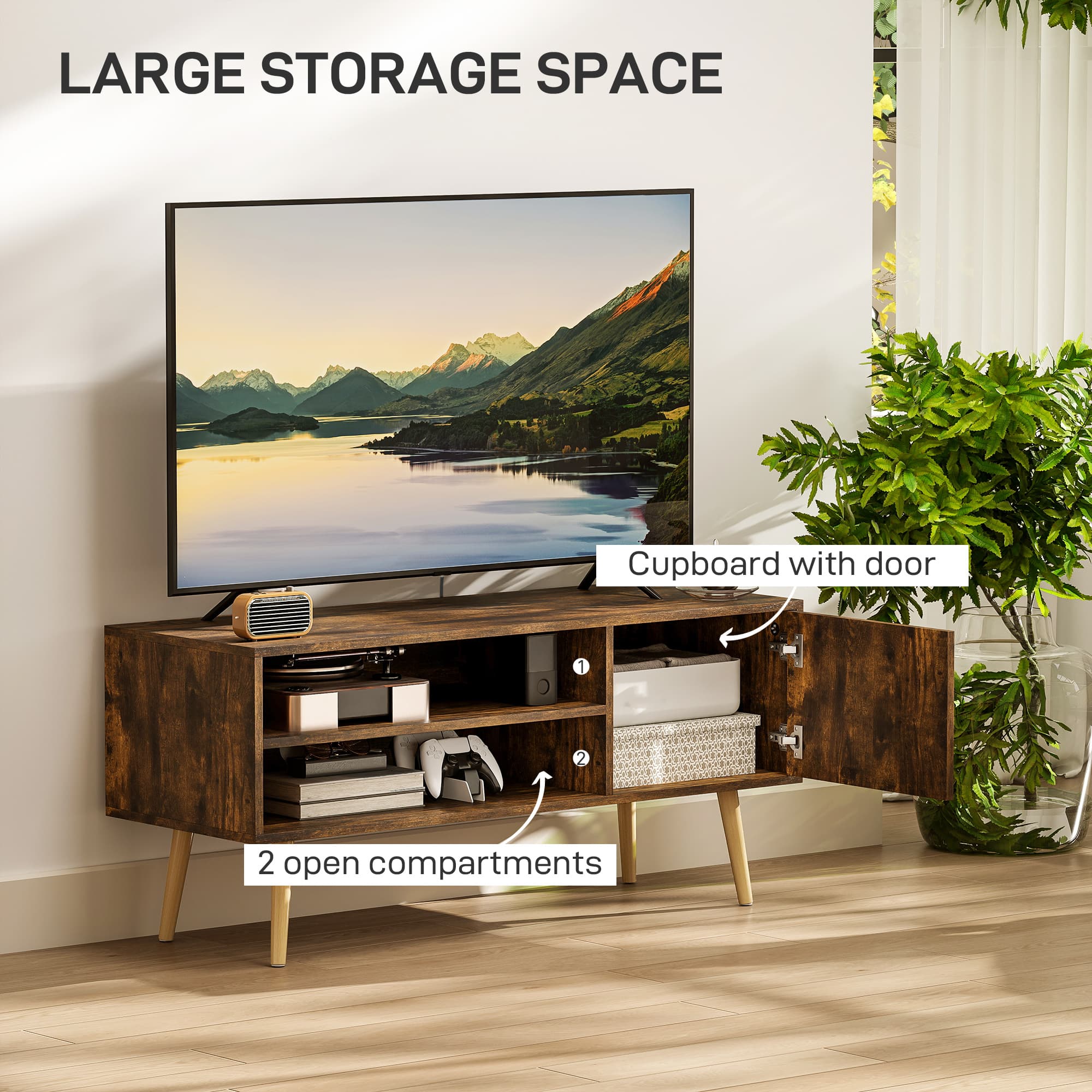 Transform Your Living Room with this Vintage Brown TV Unit - image 2
