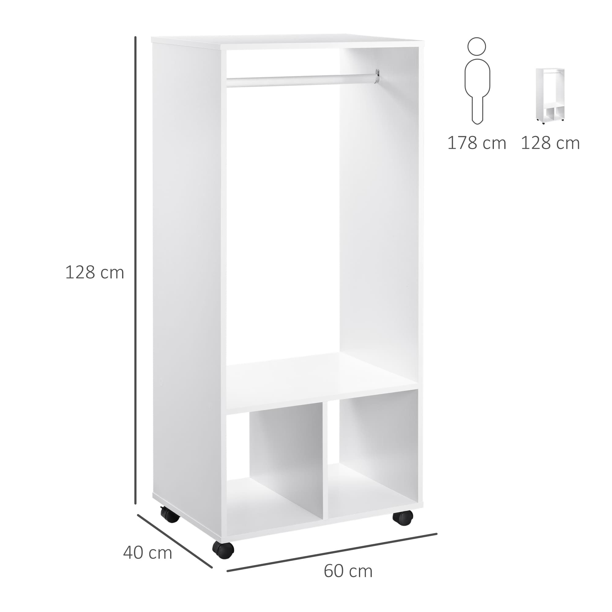 Effortless Storage: White Open Wardrobe on Wheels - image 2