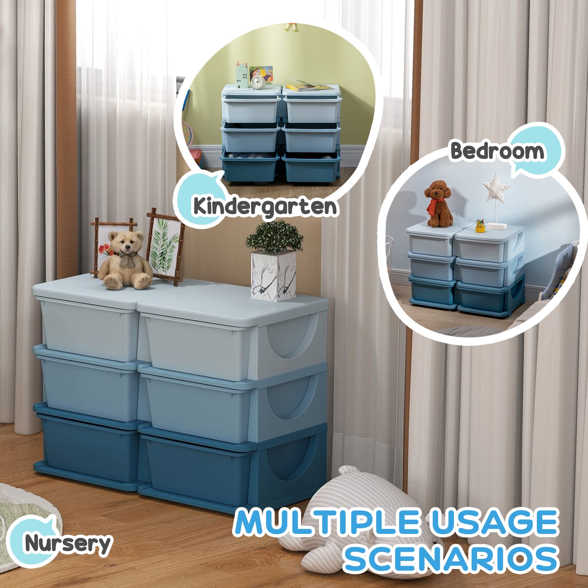 Blue 6-Drawer Kids Storage Unit for Effortless Tidy-Ups - image 3