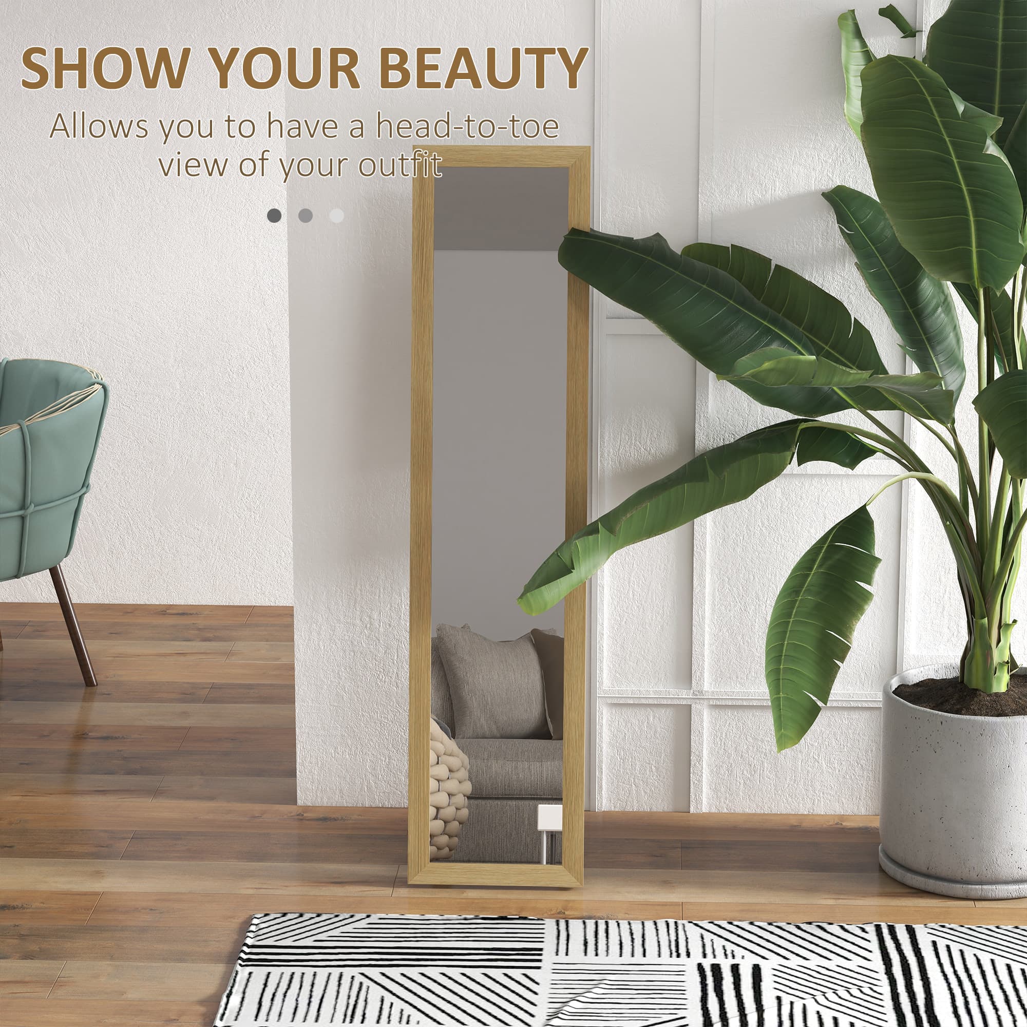 Natural Full Length Mirror for Bedroom and Hallway - image 7