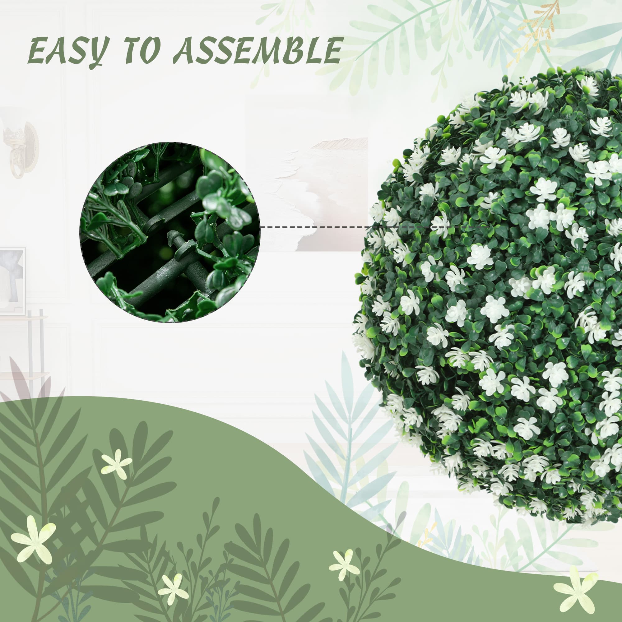 Year-round greenery with two flowering boxwood balls - image 5