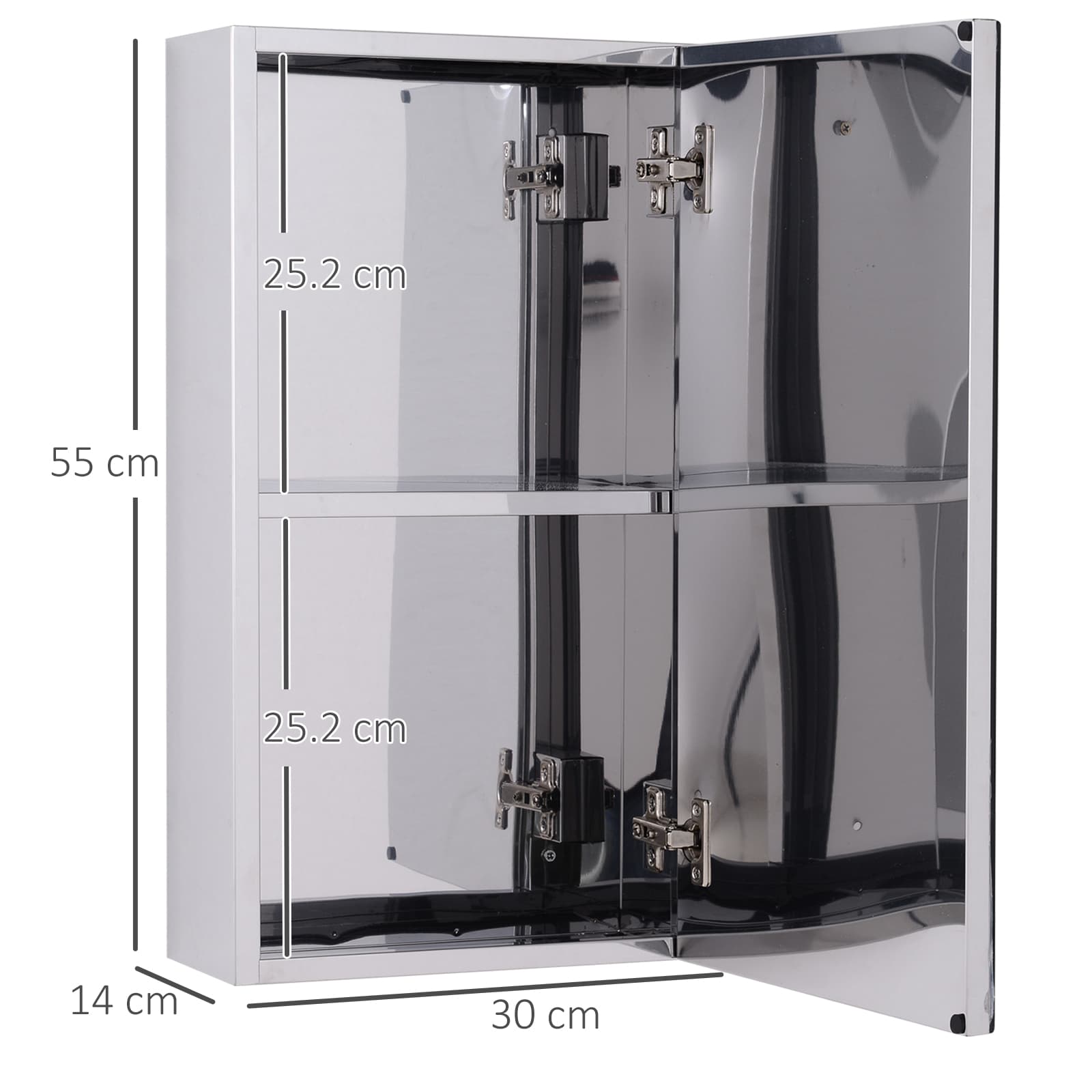 Space-Saving Frameless Stainless Steel Bathroom Cabinet - image 1