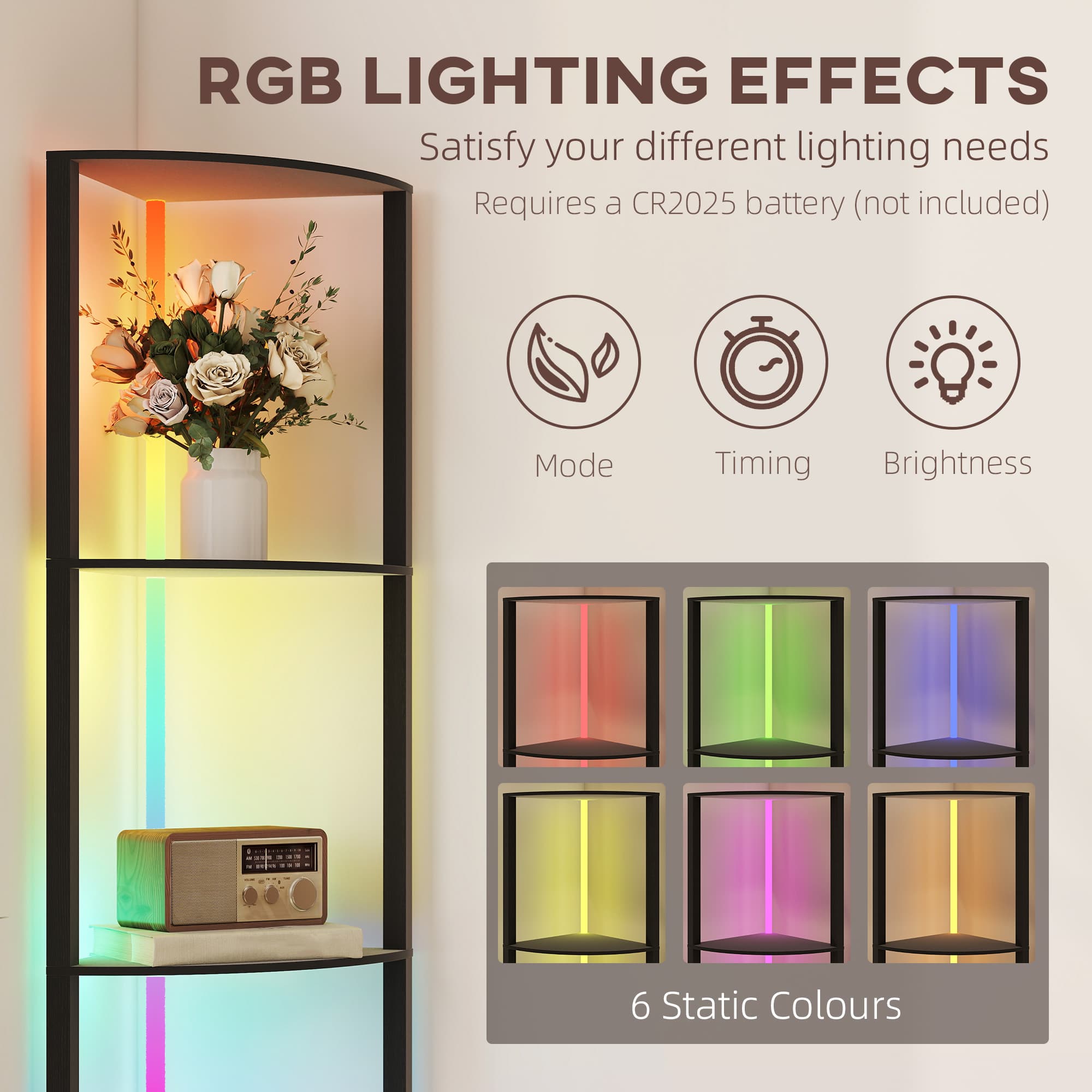 Transform Your Space with this RGB LED Shelf Floor Lamp - image 2