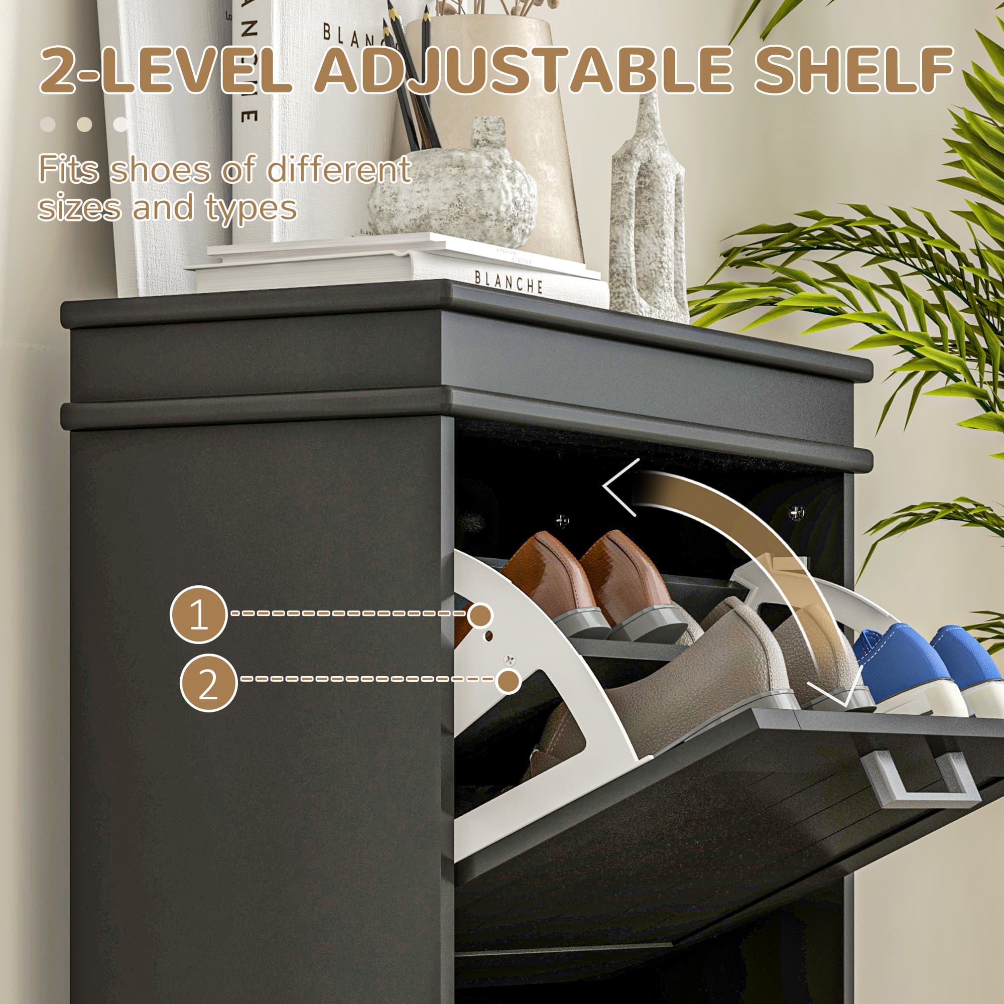 Transform Your Hallway with this Narrow Black Shoe Cabinet - image 2