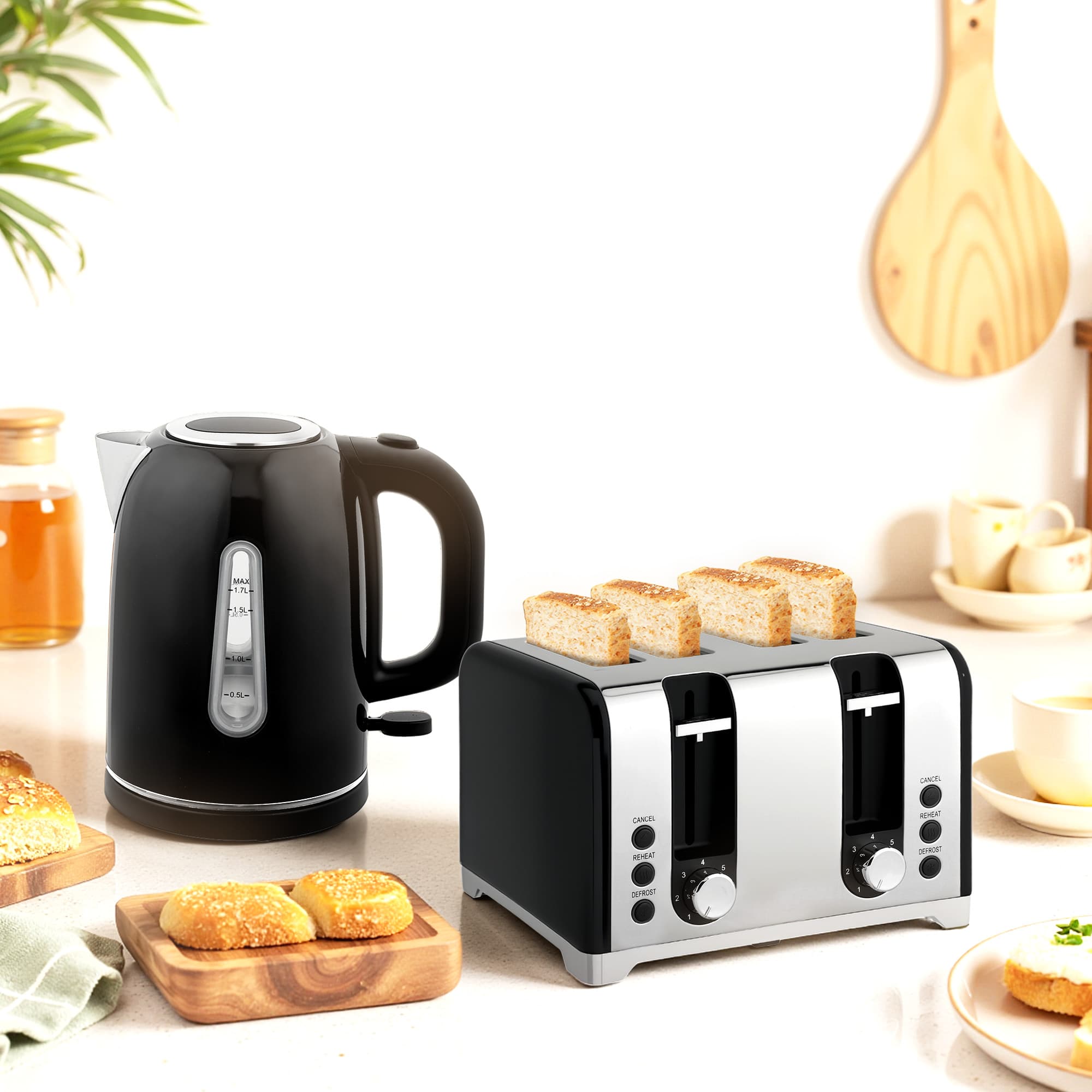 Transform Your Mornings with this Black Kettle & Toaster Set - image 4