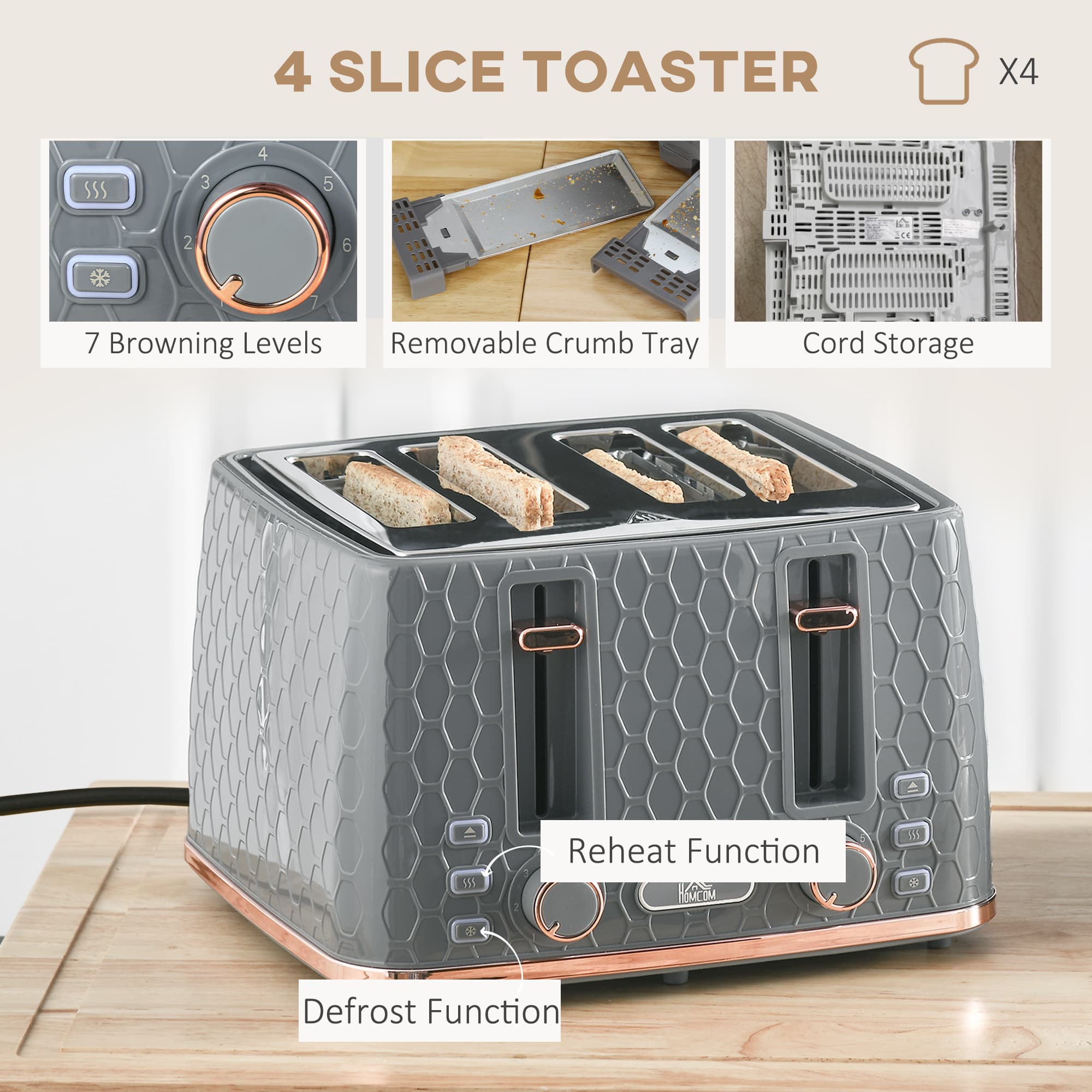 Transform Your Mornings with this Grey Honeycomb Breakfast Set - image 5