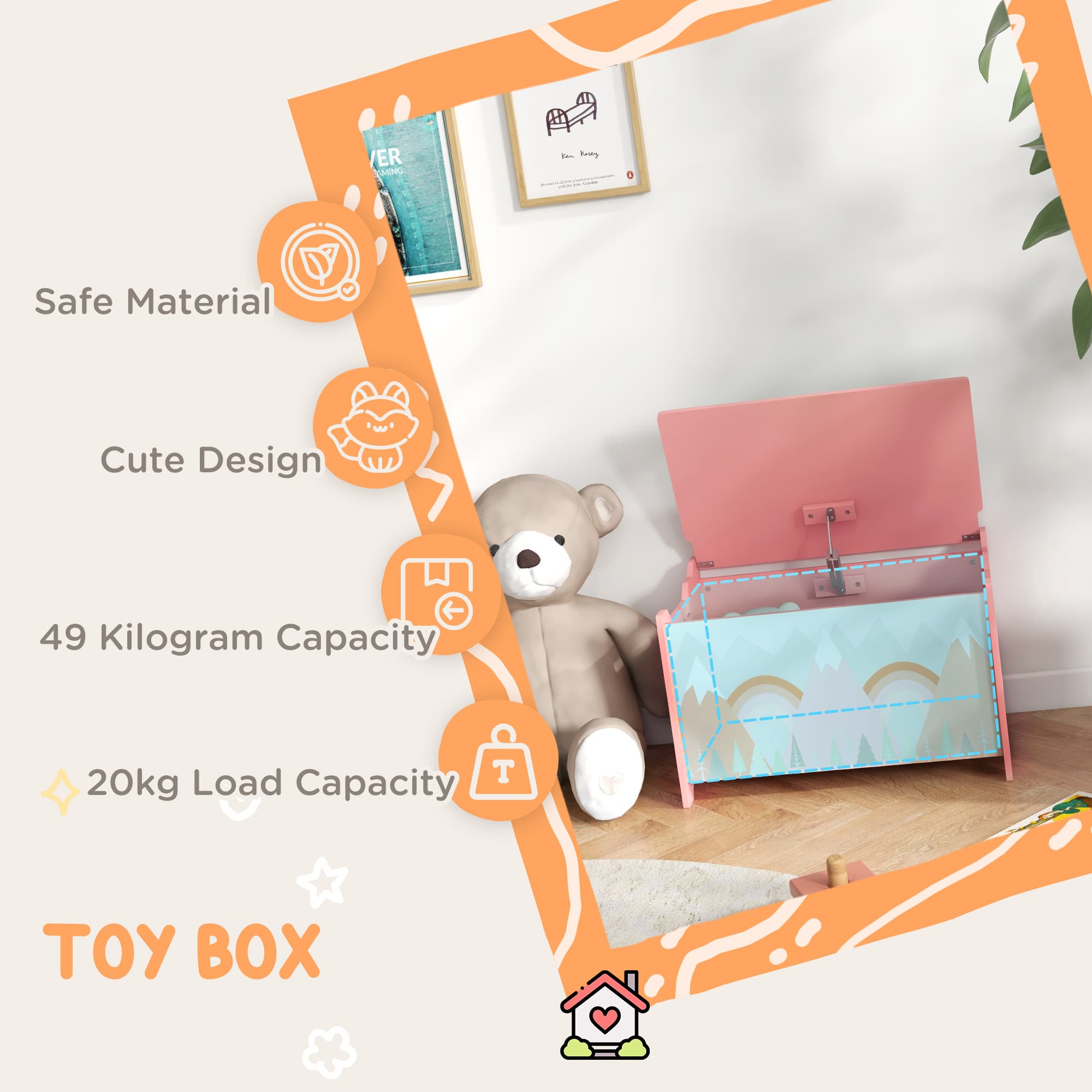 Pink Kids Toy Storage Chest For Tidier Playrooms - image 2