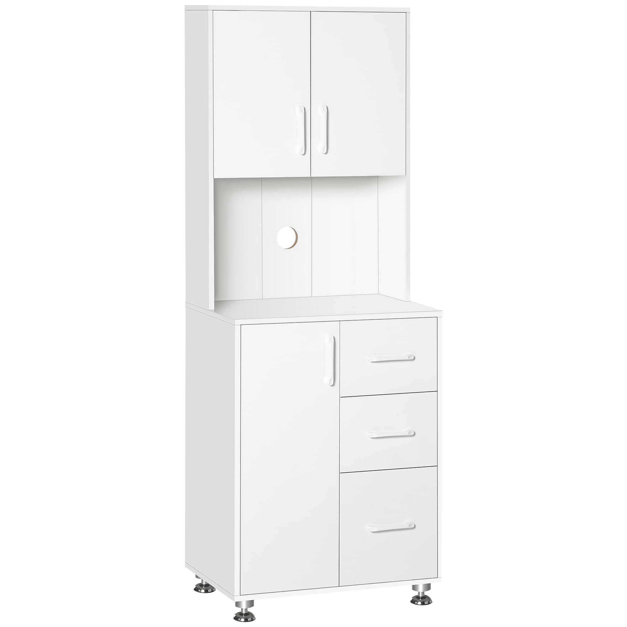 Transform Your Space with this Modern White Kitchen Cupboard - White