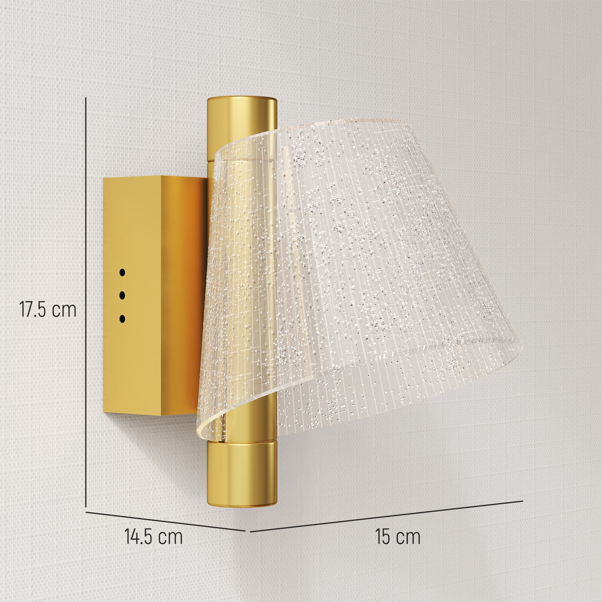 Set of 2 Gold LED Wall Lights with Adjustable Colour Temperature - image 8