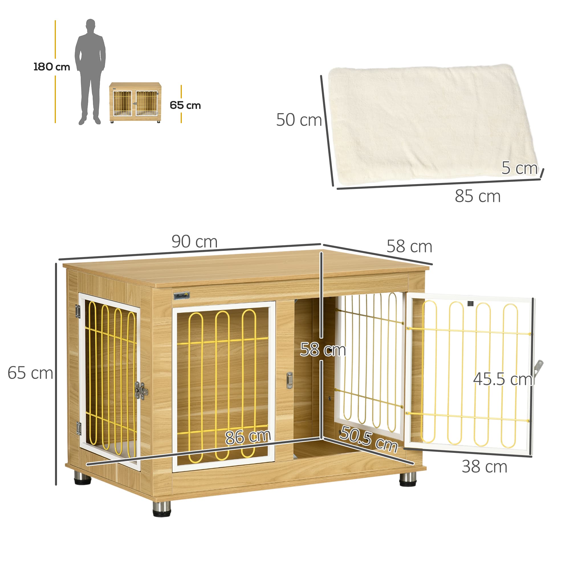 A Dog Crate and Side Table in One — Double Door, With Cushion - image 8