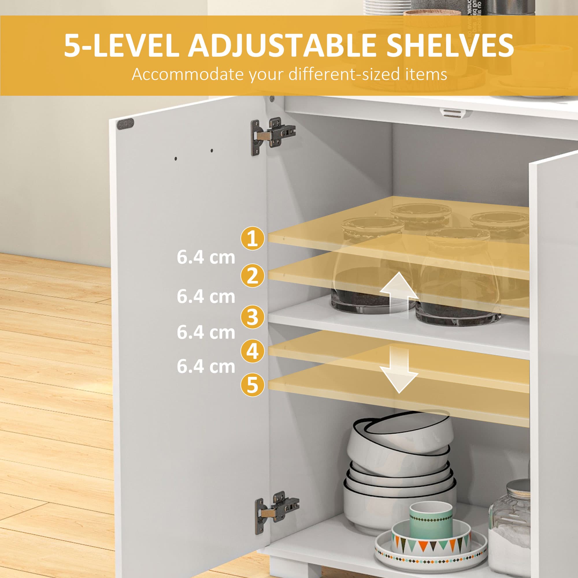 Modern High Gloss White Sideboard for Effortless Storage - image 2