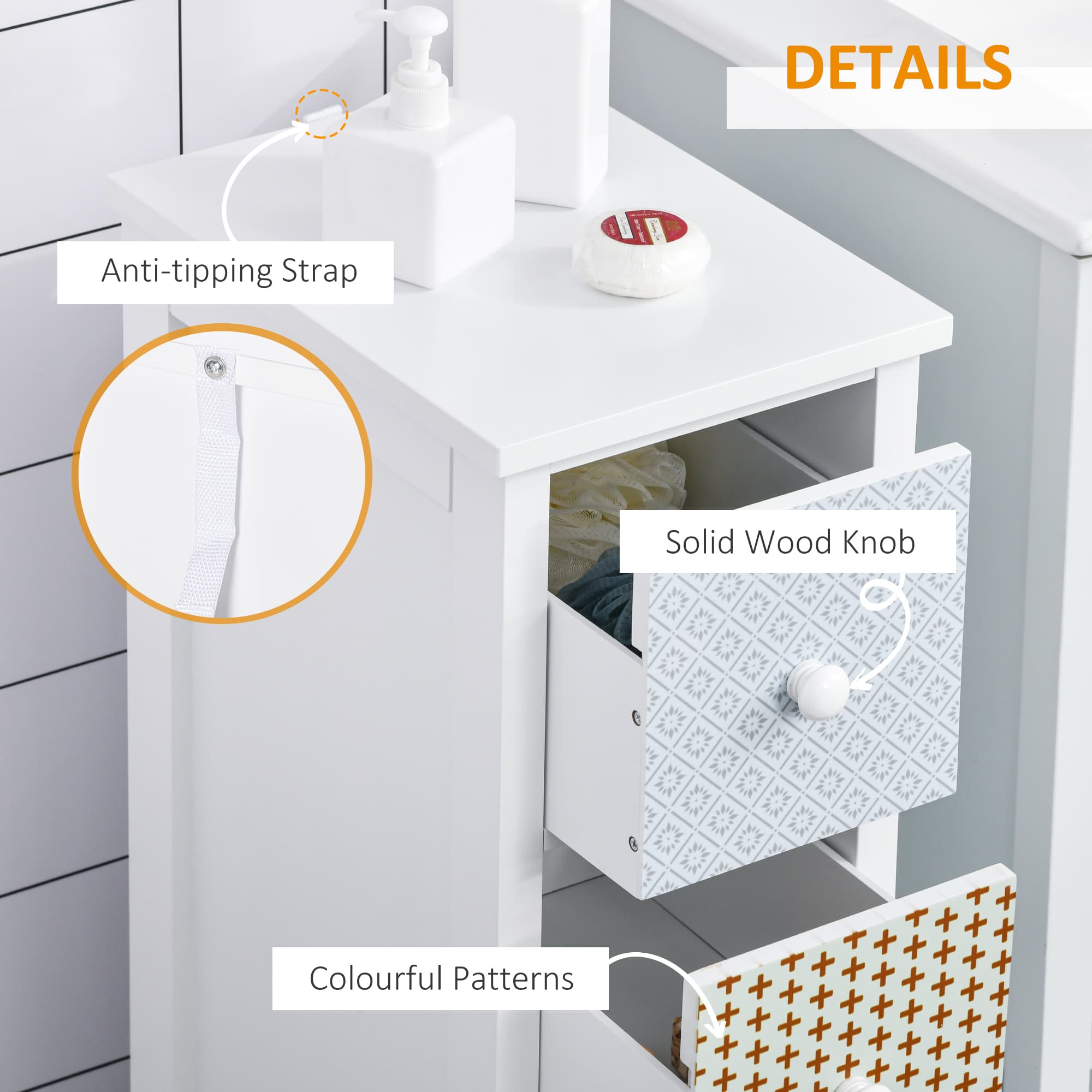 Stylish 4-Drawer Storage Cabinet for Bedrooms & Bathrooms - image 4