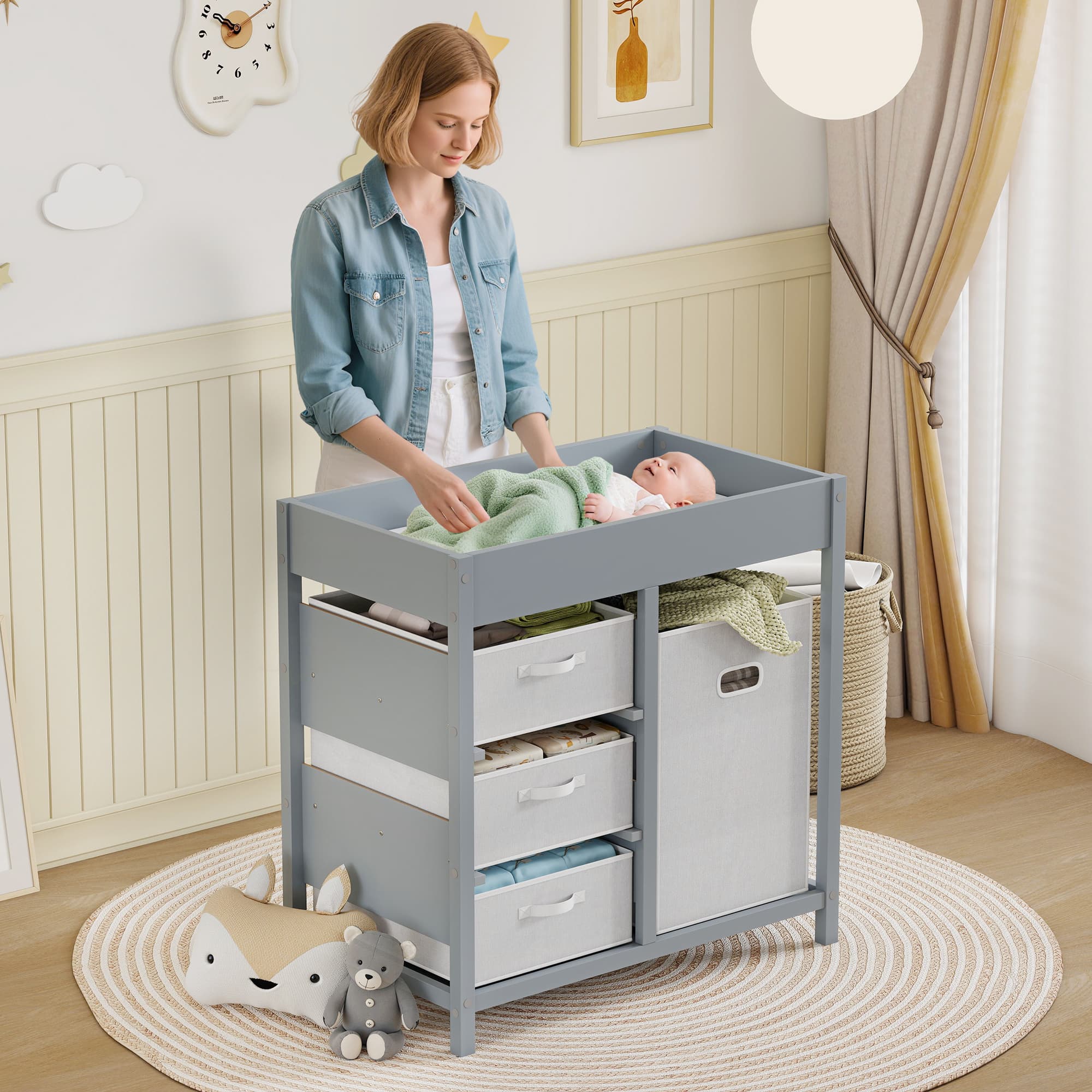 Effortless Nappy Changes with Our Grey 4-Drawer Unit - image 5