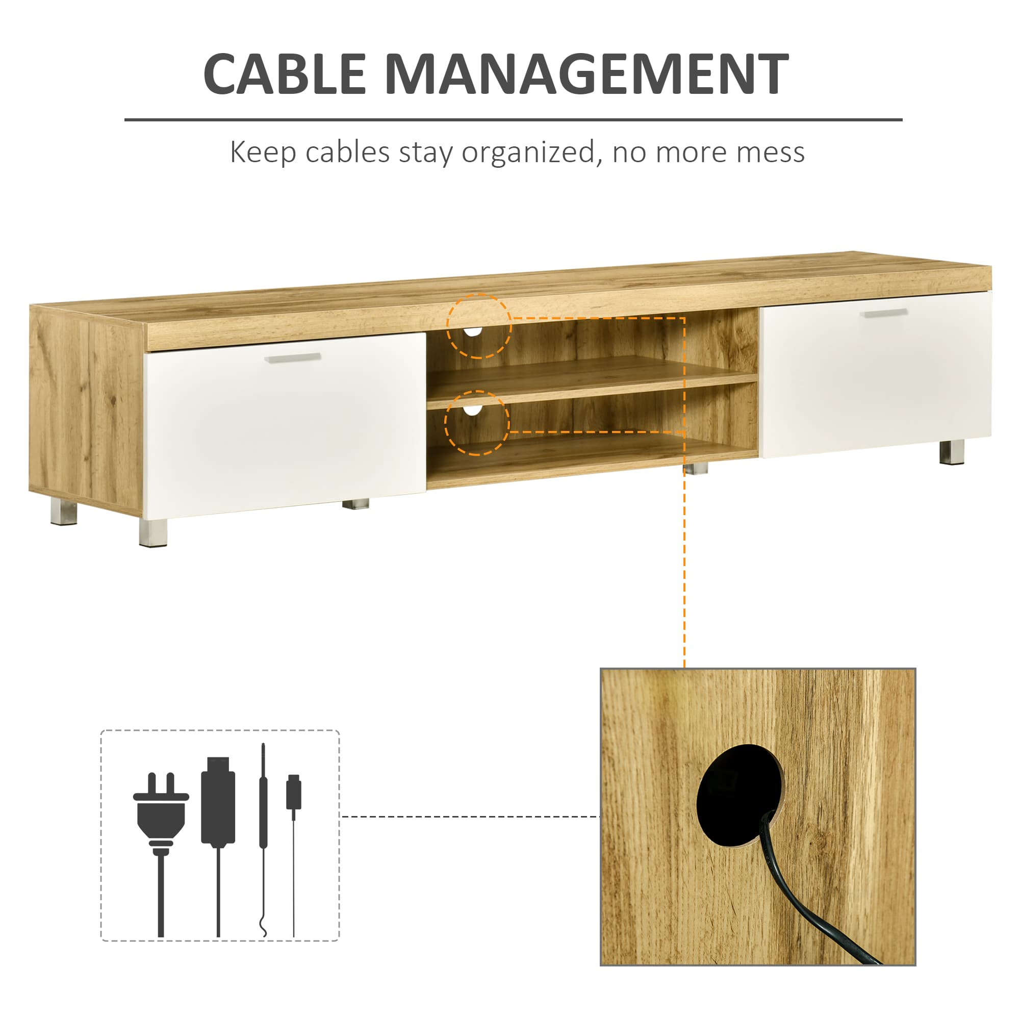 Transform Your Living Room with this Modern 90" Oak TV Unit - image 1