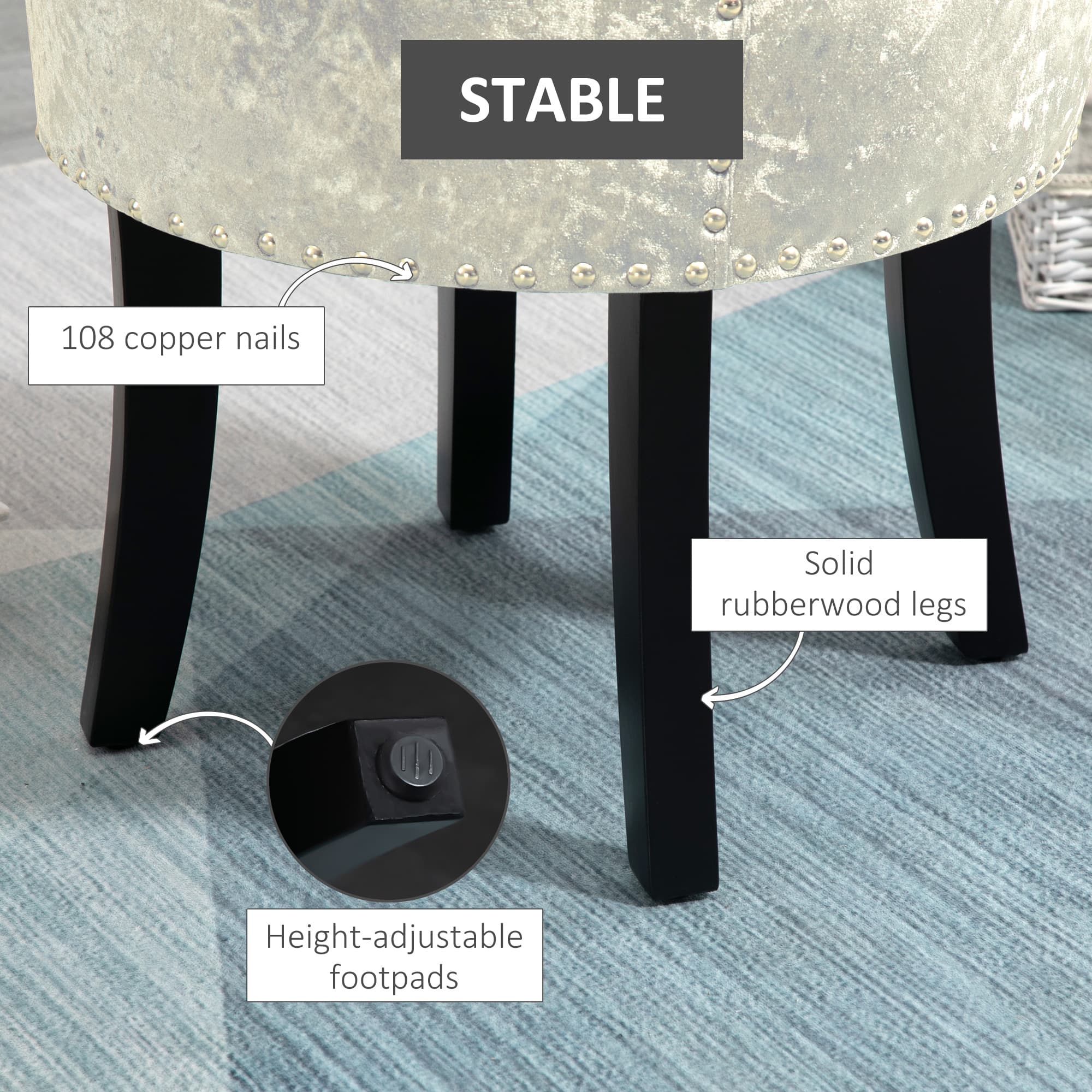 Transform Your Space with this Beige Velvet Vanity Stool - image 1
