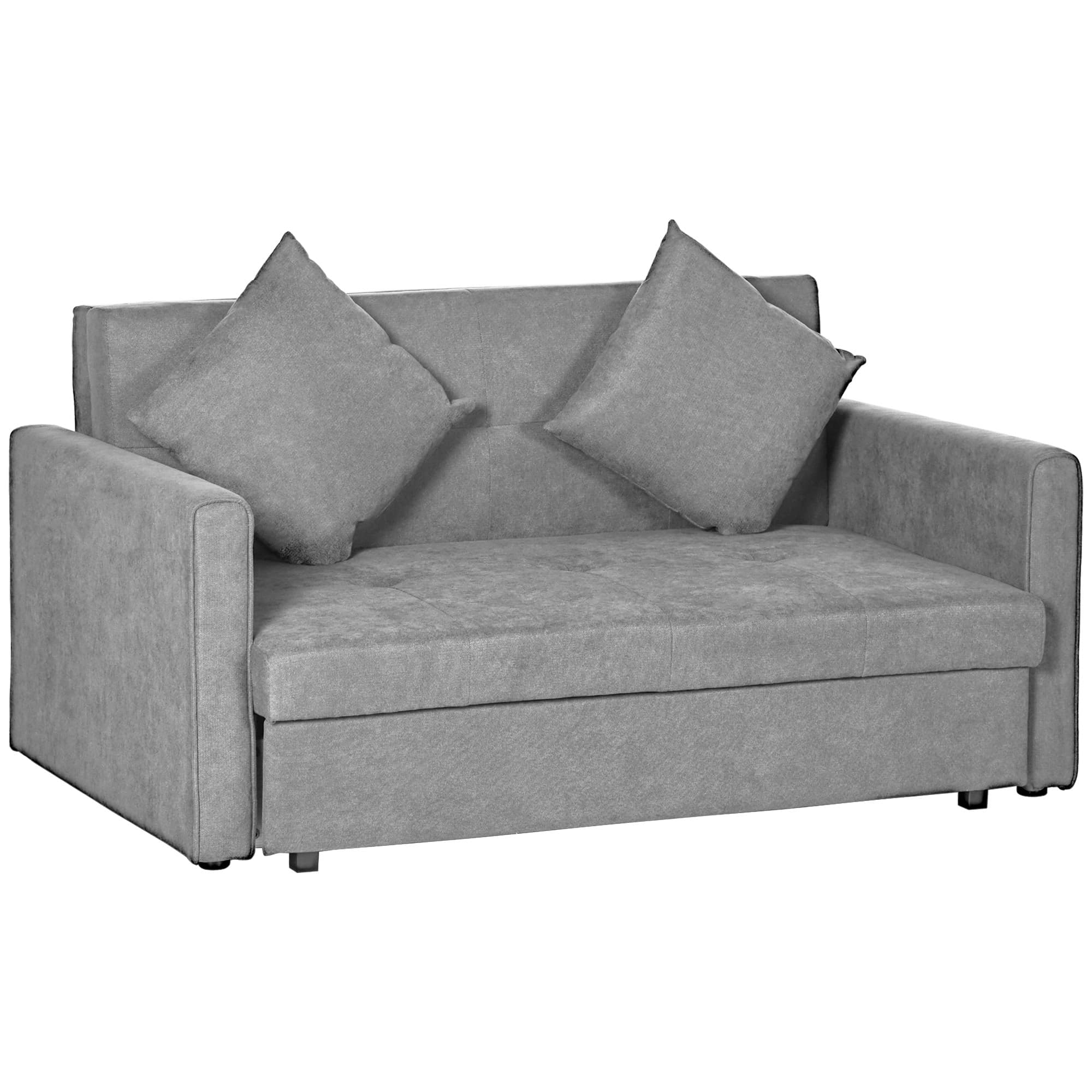 Transform Your Space with this Grey 2-Seater Sofa Bed - Light Grey
